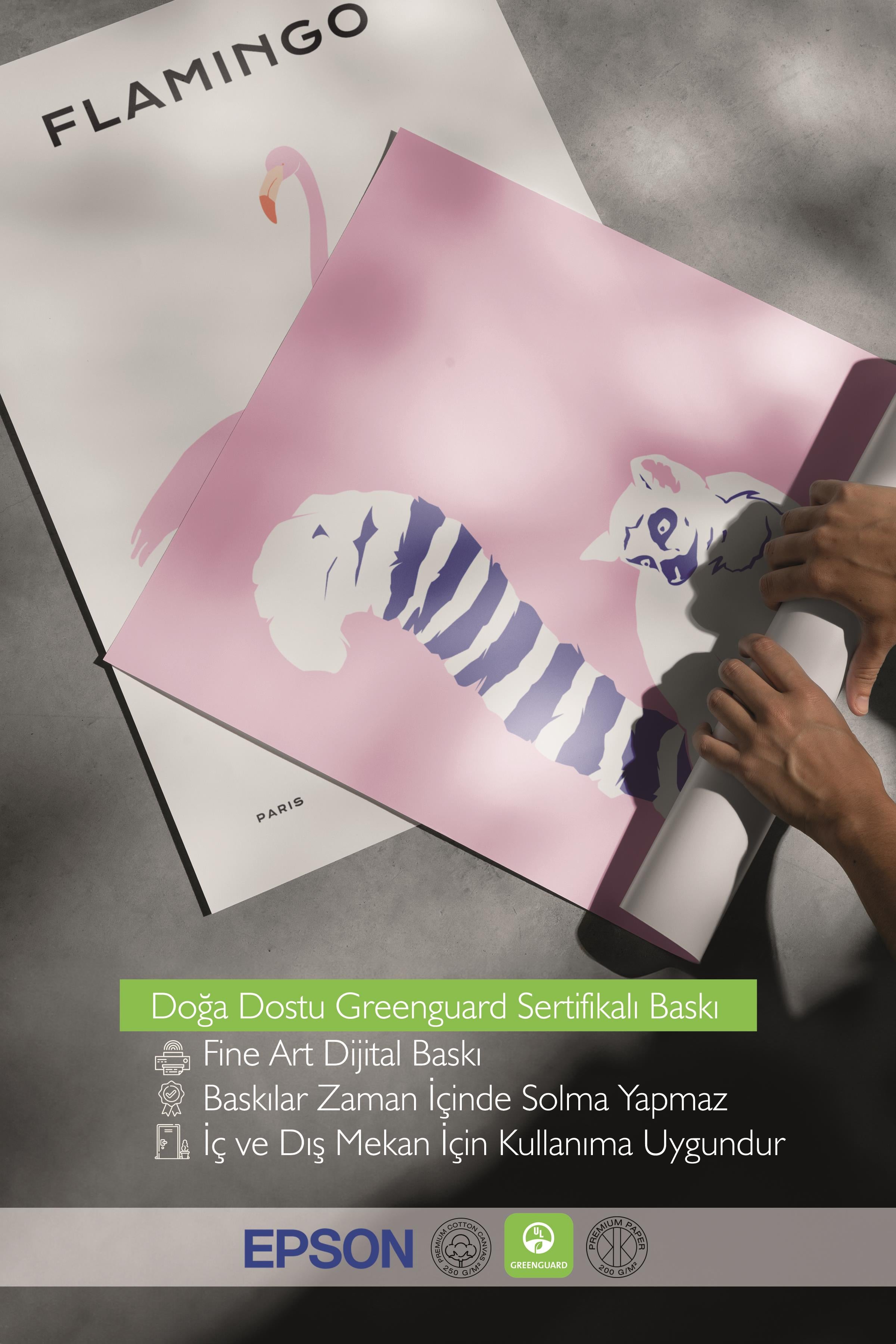 Çerçeveli Tablo Seti, 3 Adet Siyah Çerçeve ve Minimalist Safari Temalı Poster Seti, No:300496