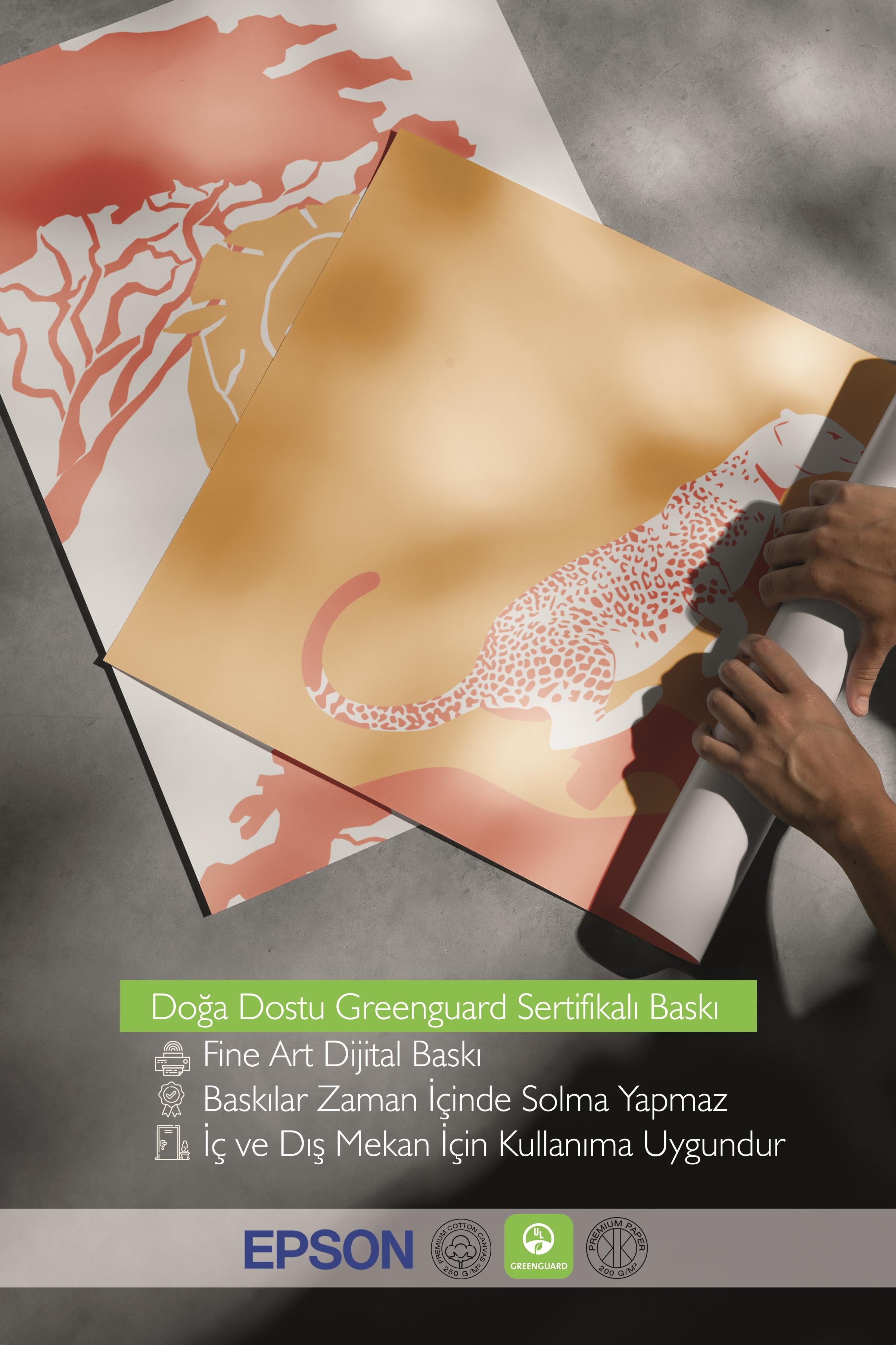 Çerçeveli Tablo Seti, 3 Adet Siyah Çerçeve ve Minimalist Safari Temalı Poster Seti, No:300498