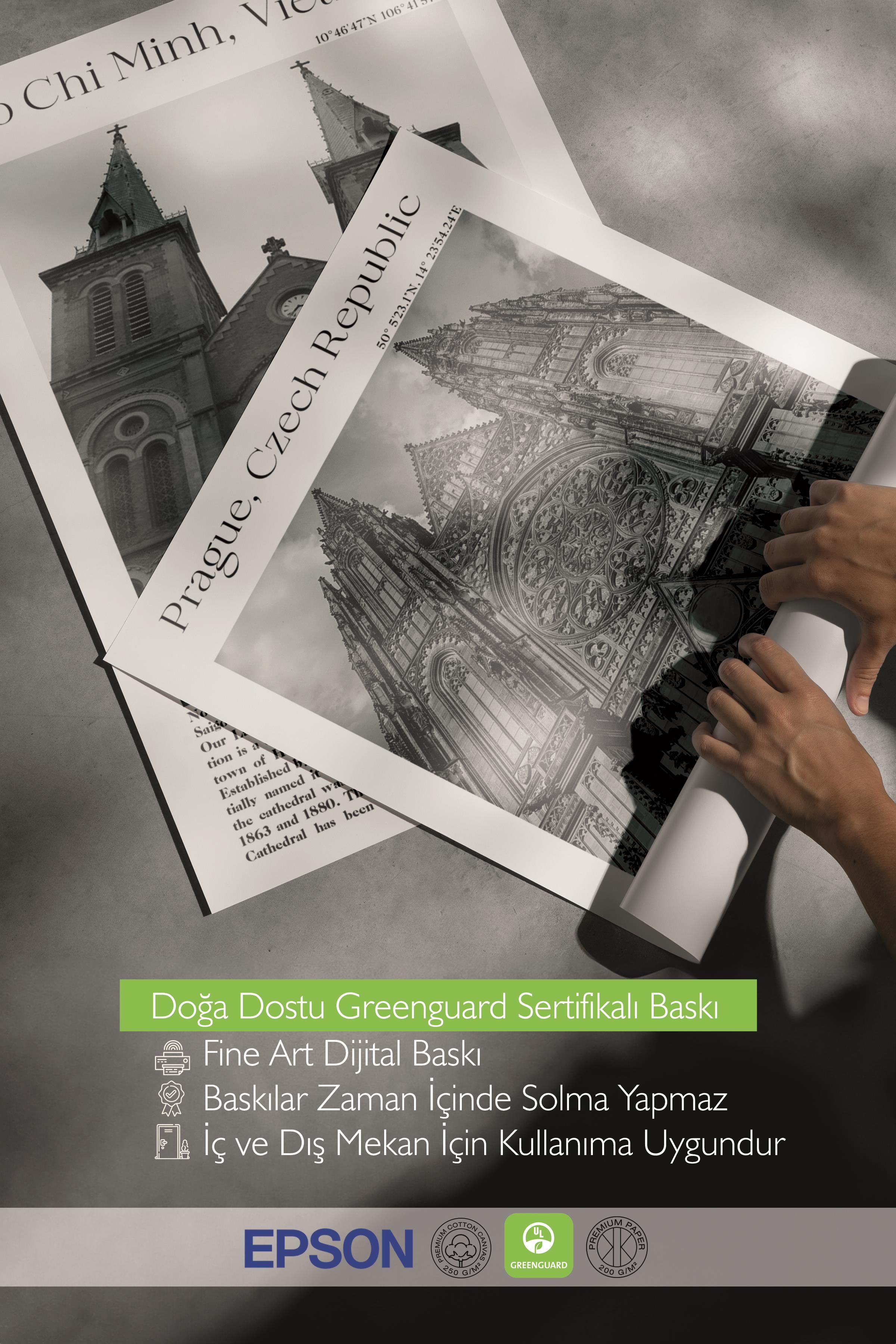 Çerçeveli Tablo Seti, 3 Adet Siyah Çerçeve ve Şehir - Seyahat Temalı Poster Seti, No:300450