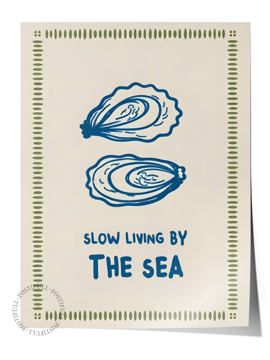 SLOW LIVING BY THE SEA Poster Yaz Seçkisi Çerçevesiz Poster