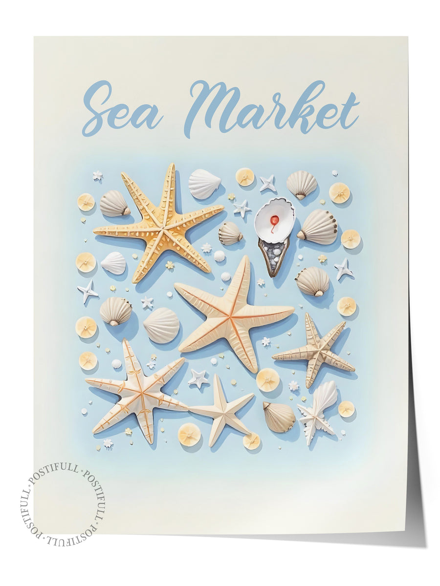 Sea Market Poster Yaz Seçkisi Çerçevesiz Poster