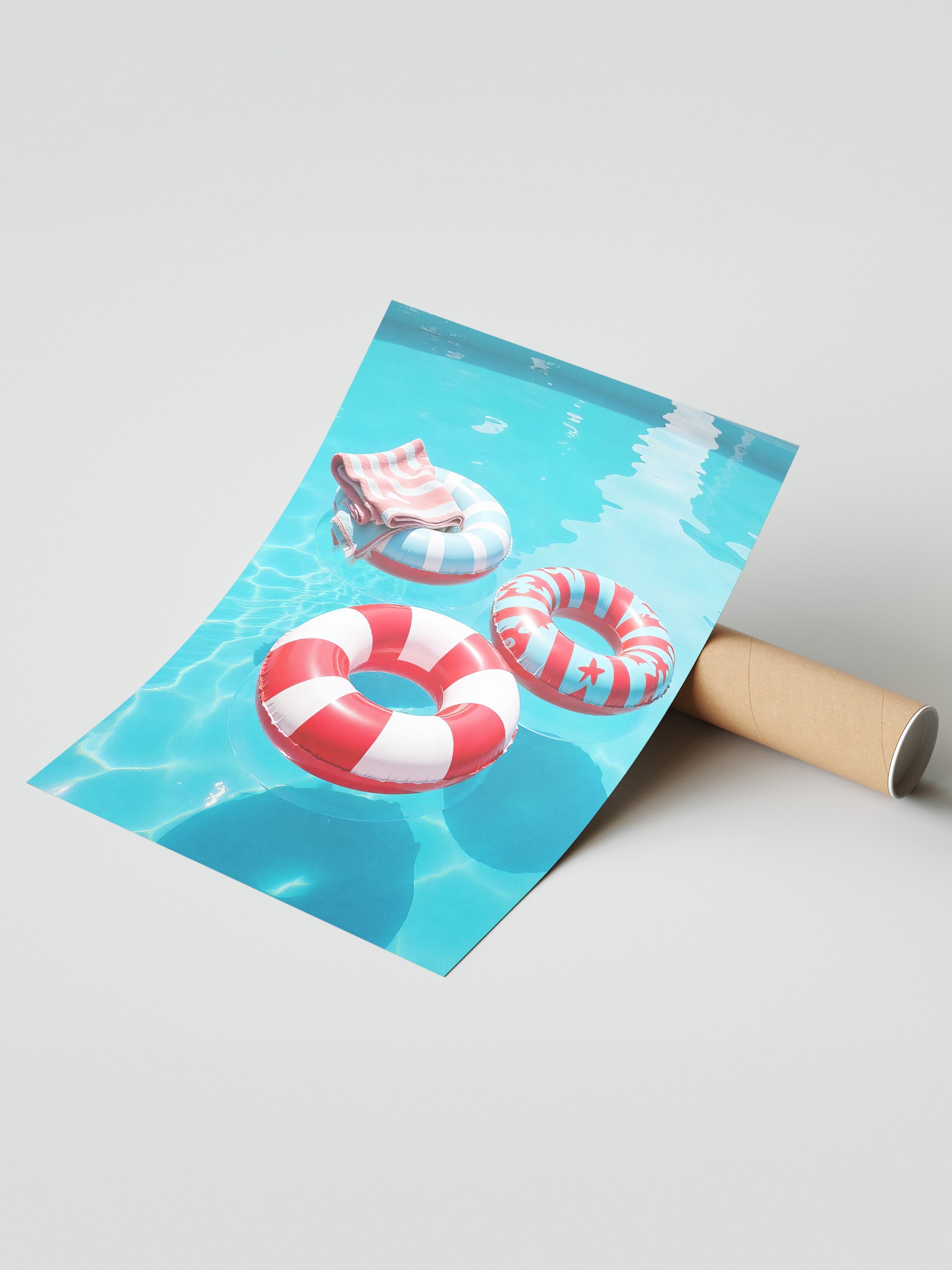 Çerçevesiz Duvar Posteri, Deniz Simidi, Fotoğraf, Kırmızı Renk Poster, 2025 Yaz Seçkisi, NO:109646