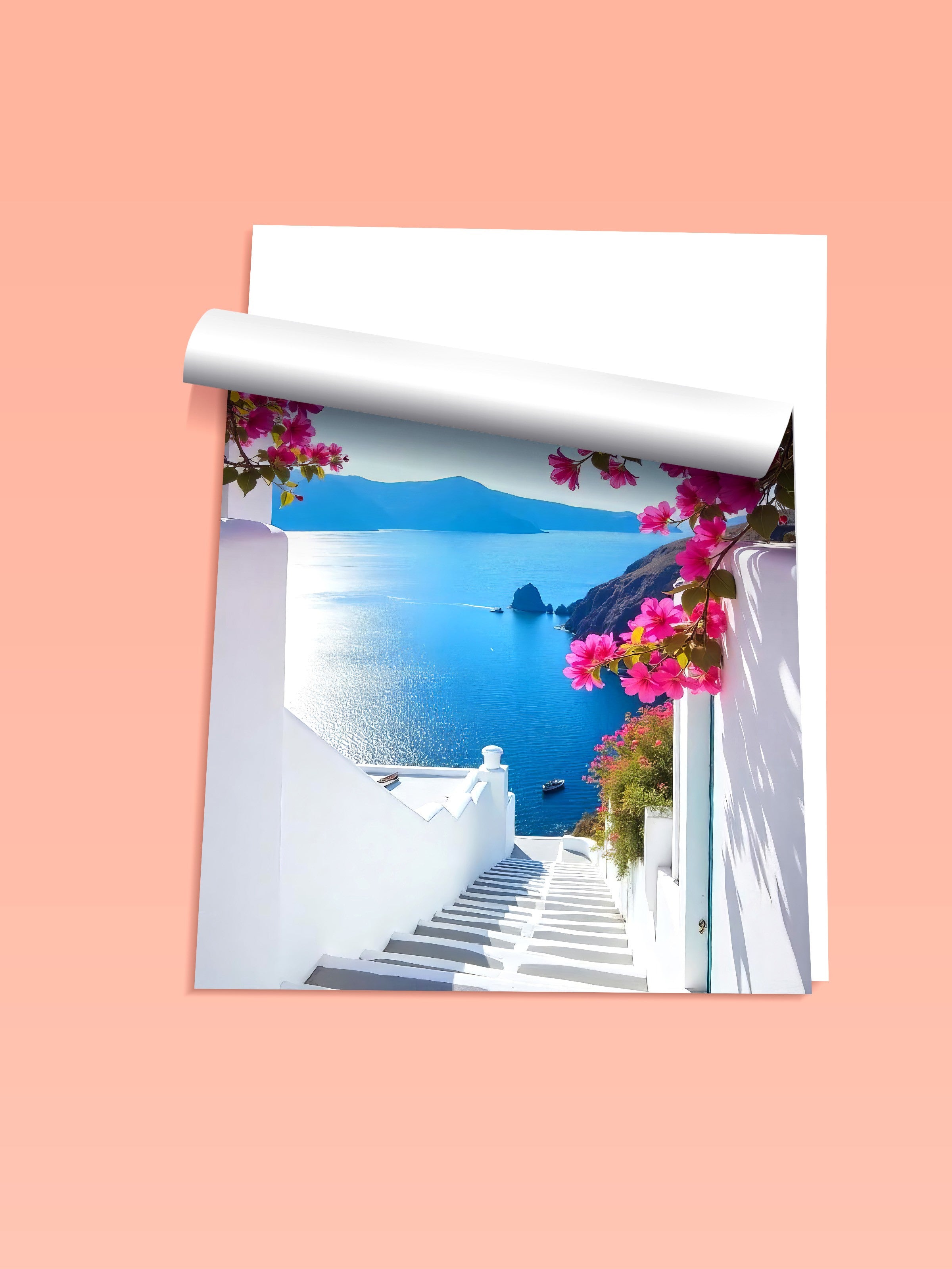 Çerçevesiz Duvar Posteri, Denize Giden Yol, Fotoğraf, Mavi Renk Poster, 2025 Yaz Seçkisi, NO:109537