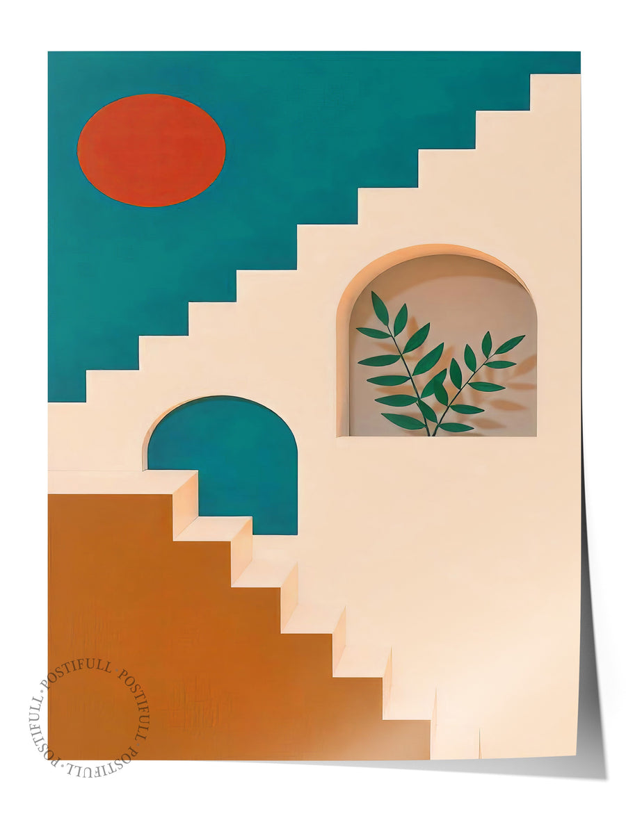 Geometrik Merdivenler Poster Yaz Seçkisi Çerçevesiz Poster