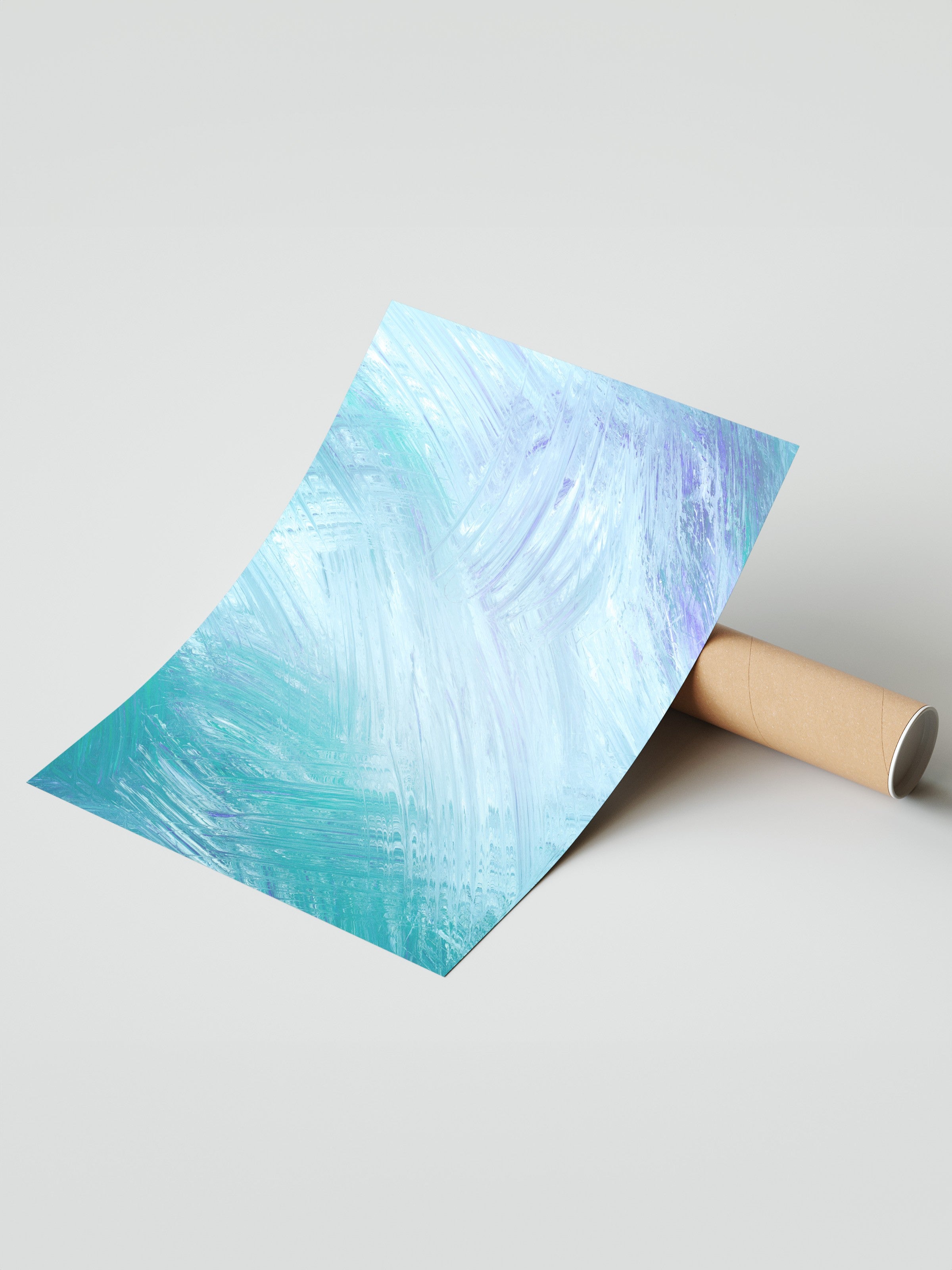 Çerçevesiz Duvar Posteri, Fırça darbeleri, Akrilik Resim, Empresyonist, Mavi, Pastel Tonlar Renk Poster, 2025 Yaz Seçkisi, NO:109791