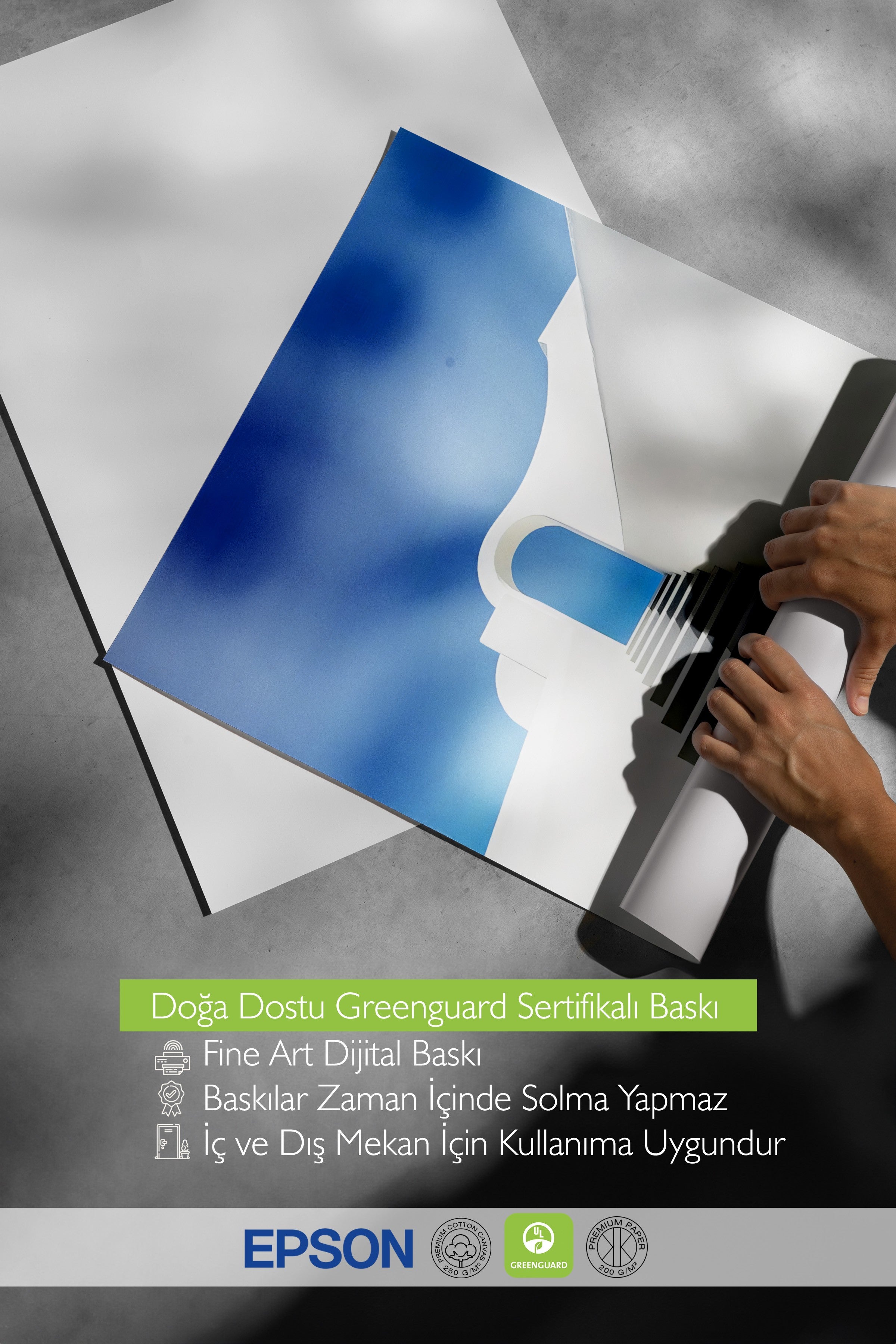 Çerçevesiz Duvar Posteri, Gökyüzüne Açılan Kapı, Fotoğraf, Mavi Renk Poster, 2025 Yaz Seçkisi, NO:109713