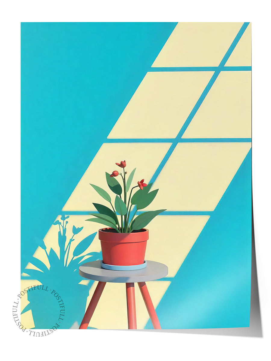 Işık ve Gölge ile Çiçek Poster Yaz Seçkisi Çerçevesiz Poster