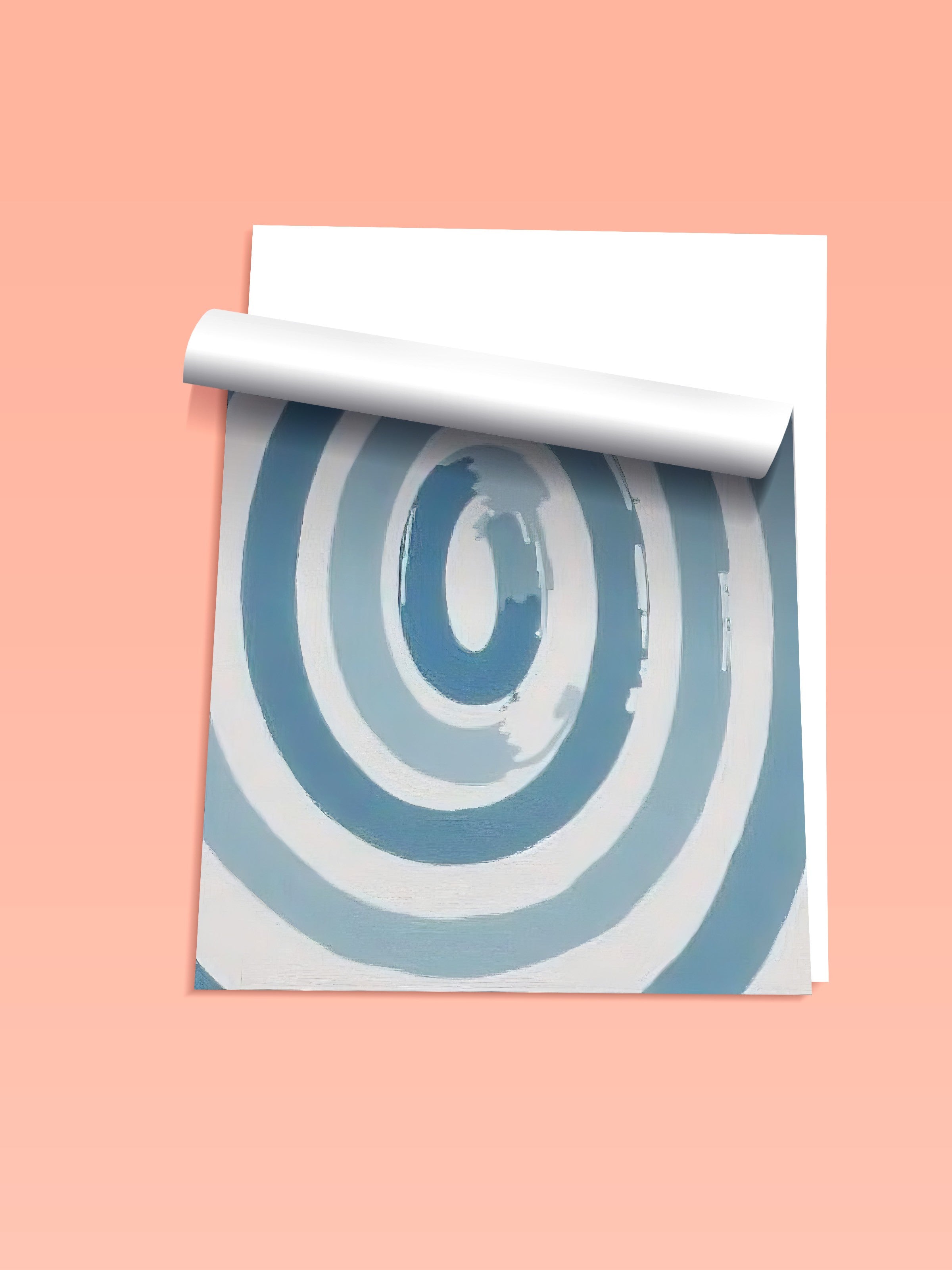 Çerçevesiz Duvar Posteri, Hipnoz Dalgası, İllüstrasyon, Mavi Renk Poster, 2025 Yaz Seçkisi, NO:109666