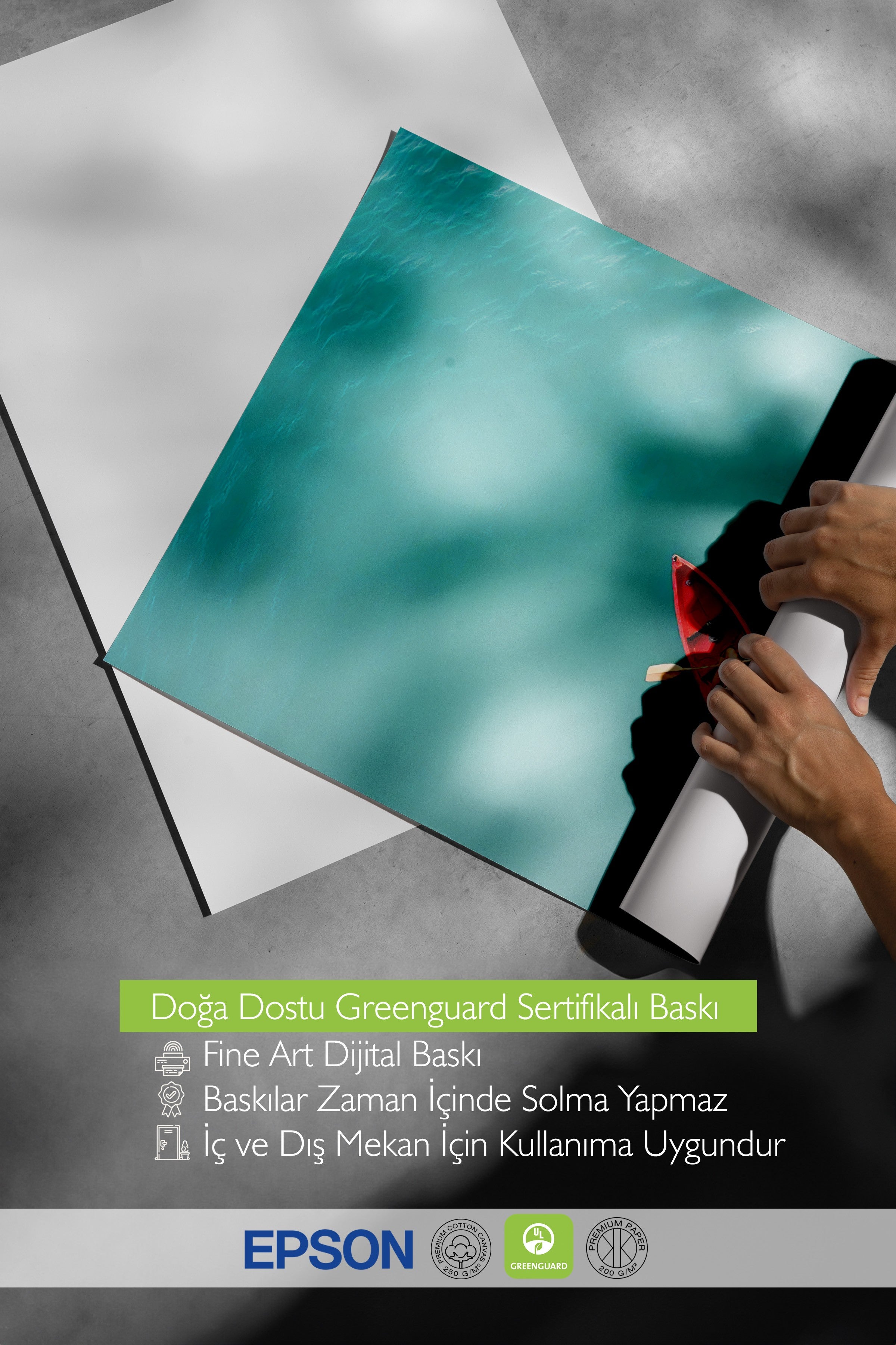 Çerçevesiz Duvar Posteri, Kırmızı Tekne, Fotoğraf, Mavi Renk Poster, 2025 Yaz Seçkisi, NO:109720