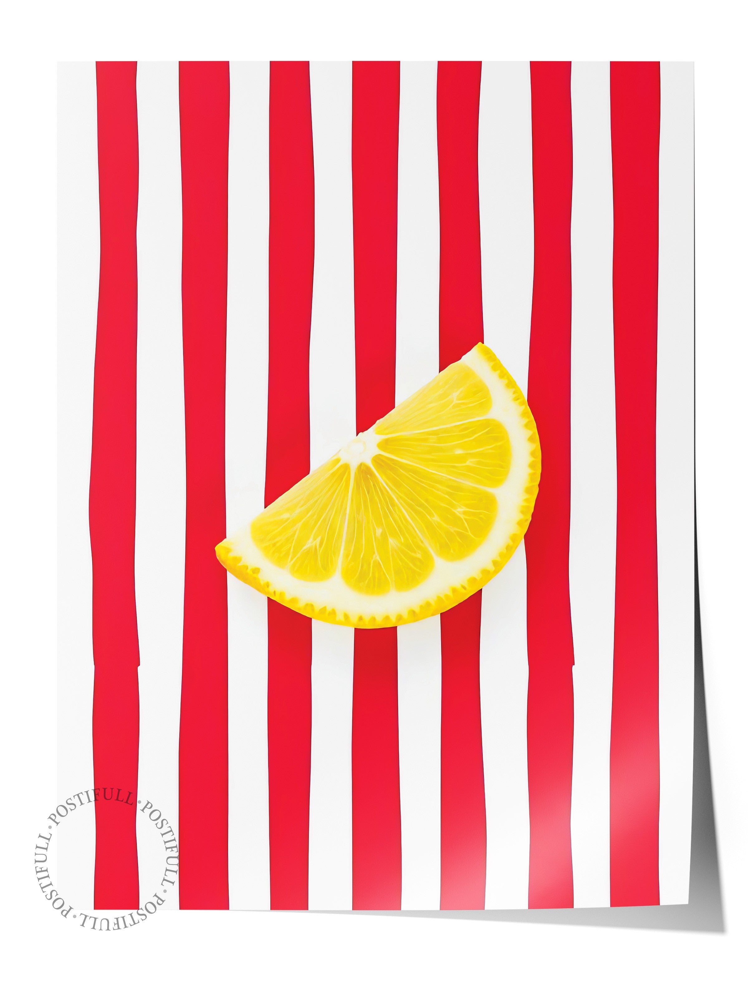 Çerçevesiz Duvar Posteri, Limon Dilimi, İllüstrasyon, Maximalist, Sarı Renk Poster, 2025 Yaz Seçkisi, NO:109498