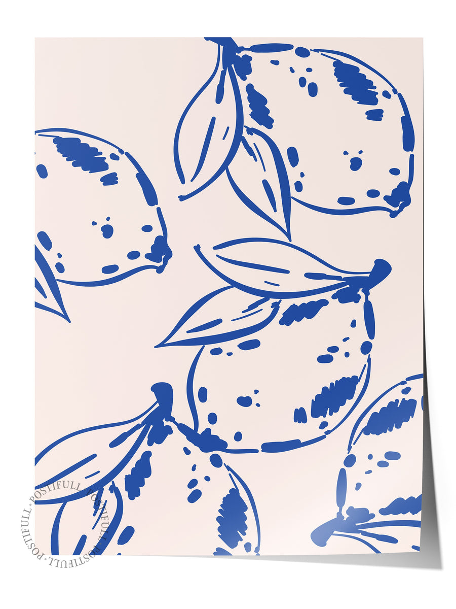 Limon Deseni Poster Yaz Seçkisi Çerçevesiz Poster