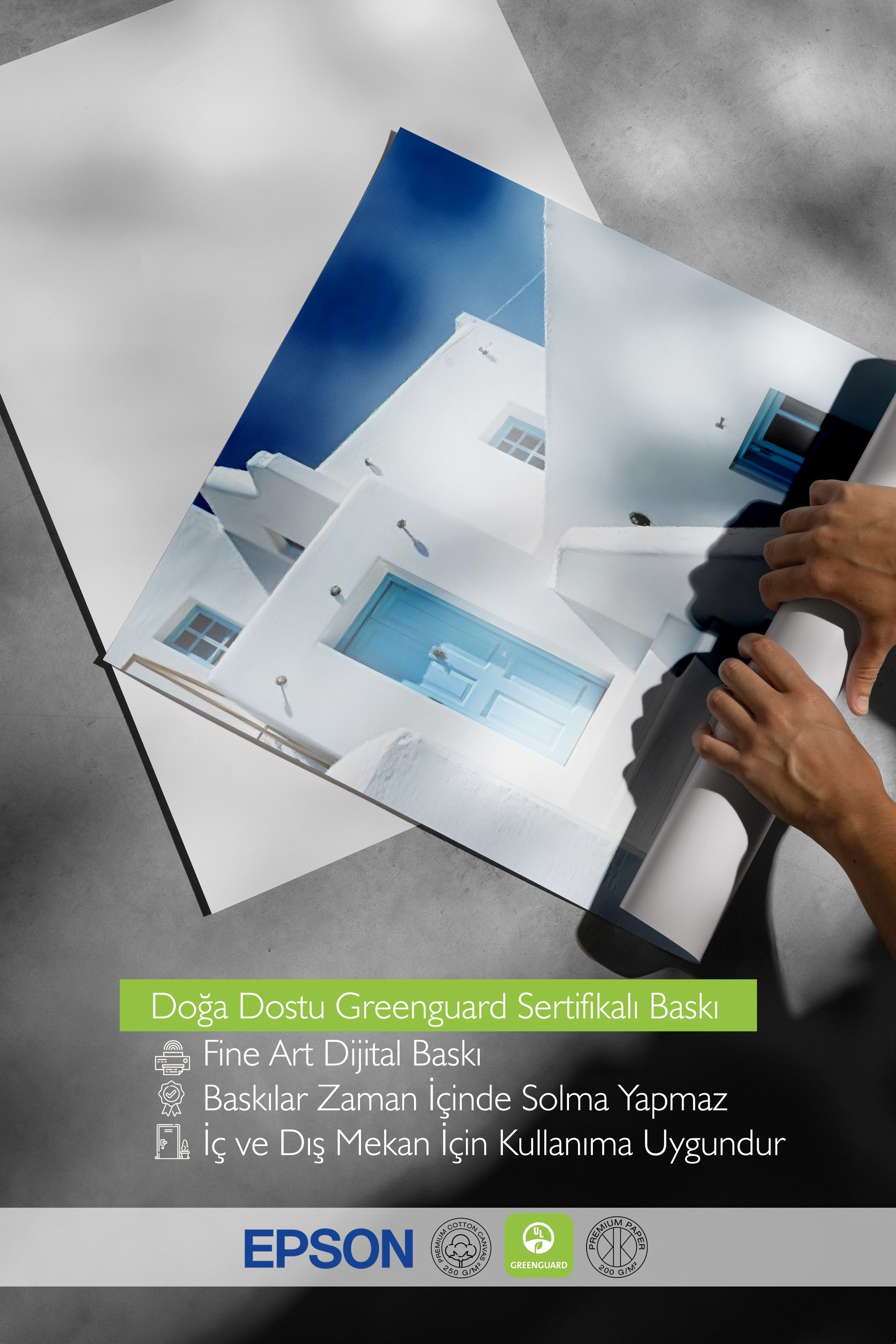 Çerçevesiz Duvar Posteri, Mavi Kapıya Merdiven, Fotoğraf, Mavi Renk Poster, 2025 Yaz Seçkisi, NO:109712
