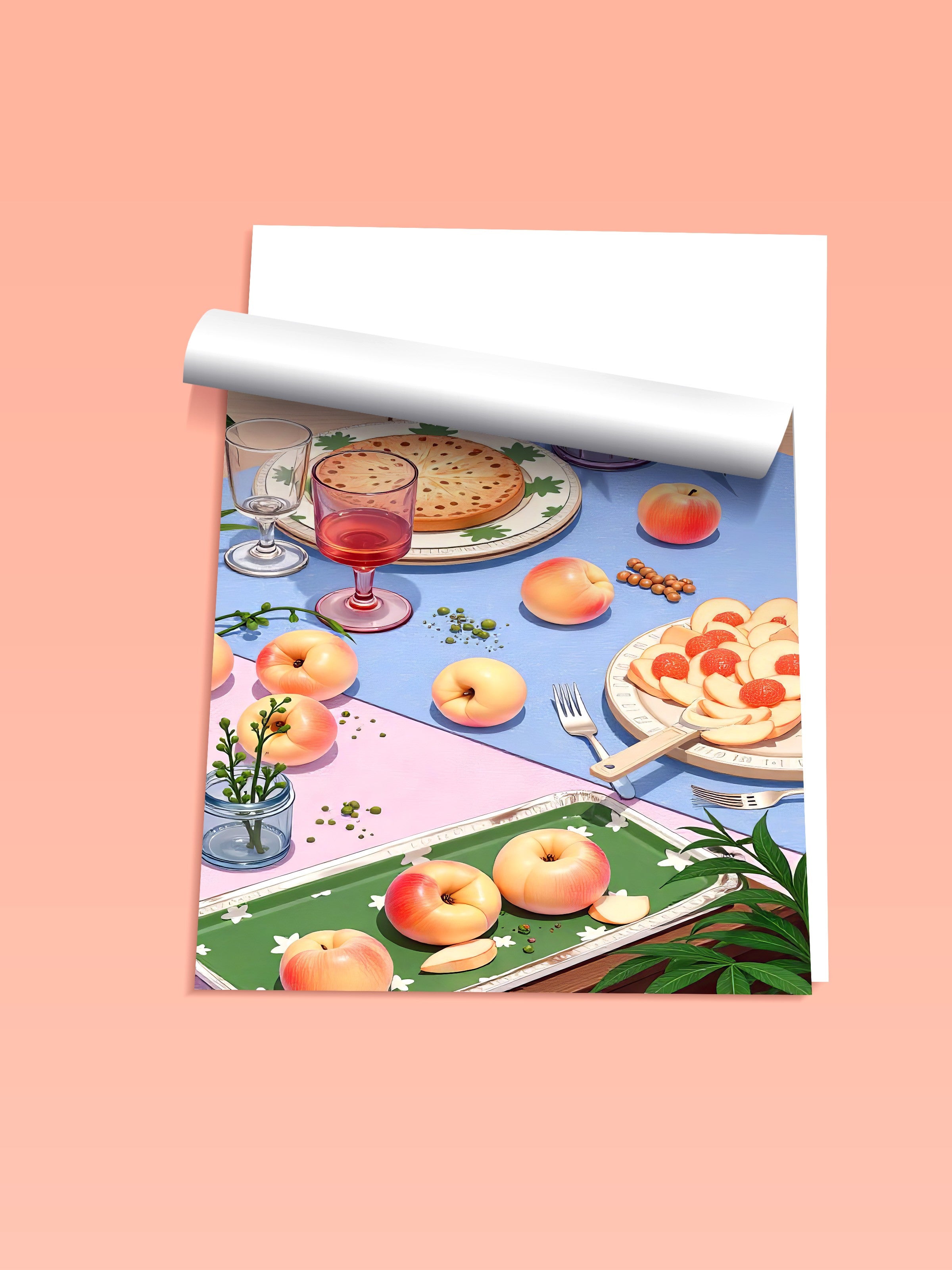 Çerçevesiz Duvar Posteri, Piknik, İllüstrasyon, Maximalist, sarı Renk Poster, 2025 Yaz Seçkisi, NO:109781