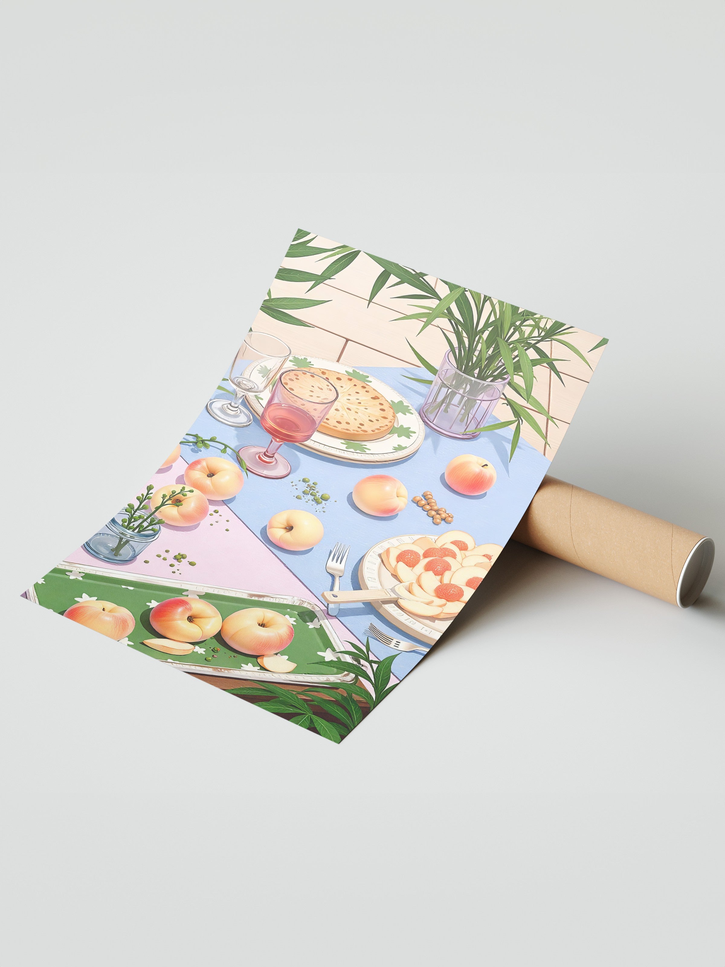 Çerçevesiz Duvar Posteri, Piknik, İllüstrasyon, Maximalist, sarı Renk Poster, 2025 Yaz Seçkisi, NO:109781