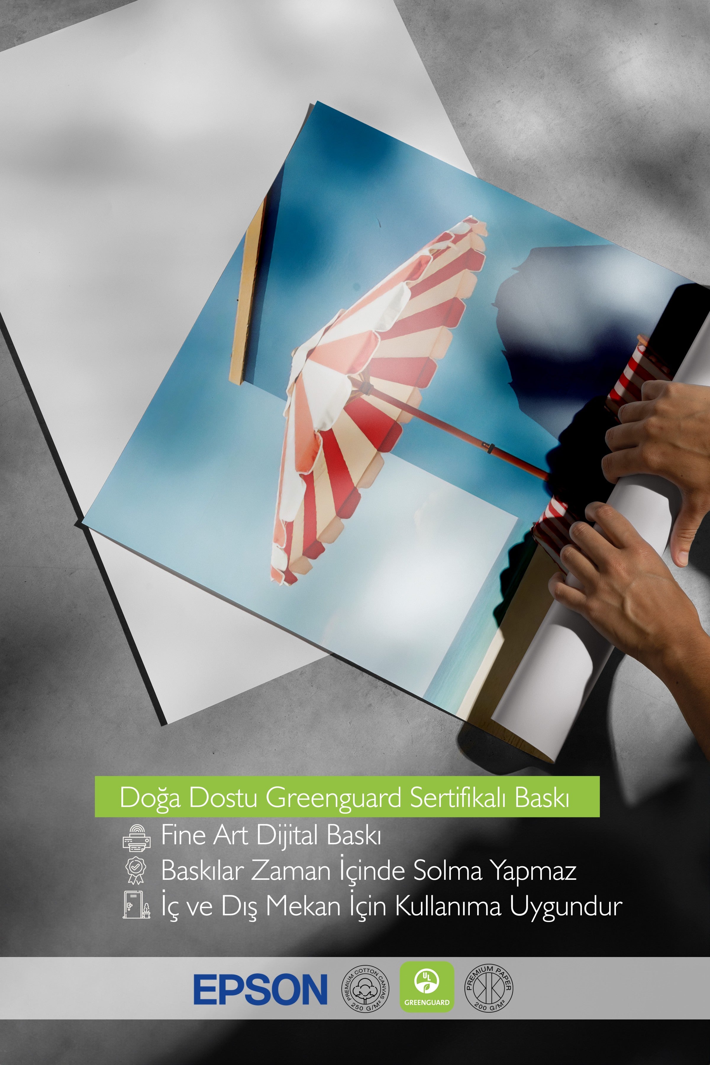 Çerçevesiz Duvar Posteri, Plaj Şezlongu, Fotoğraf, Kırmızı Renk Poster, 2025 Yaz Seçkisi, NO:109704