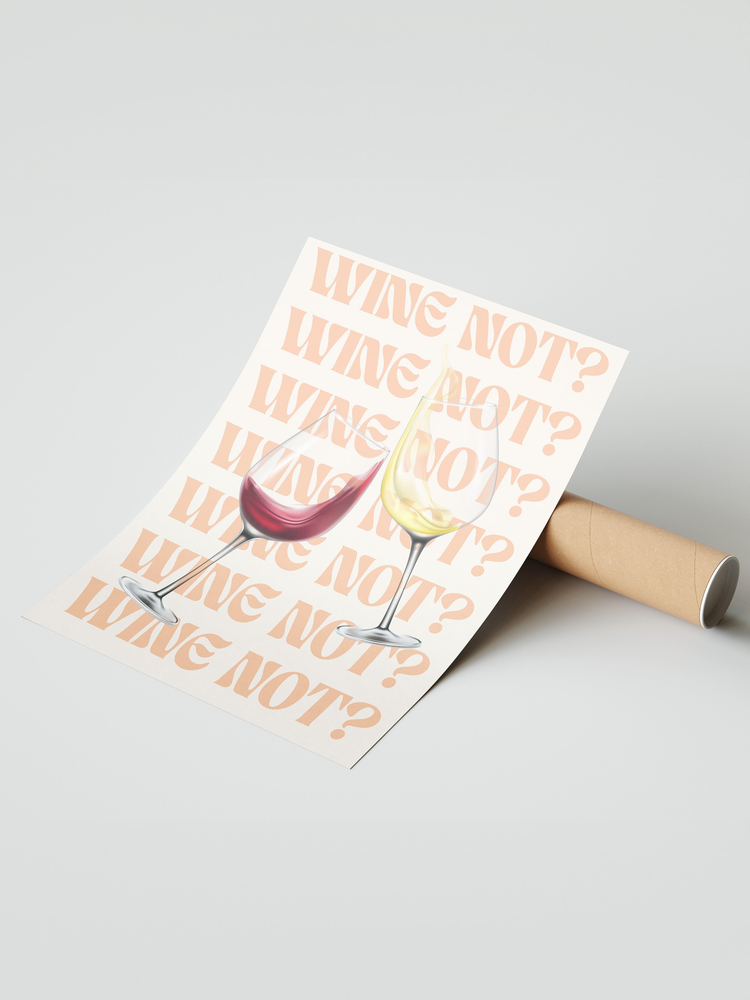 Çerçevesiz Duvar Posteri, Şarap Kadehi, Dijital Resim, Minimalist, Kırmızı, Bej Renk Poster, 2025 Yaz Seçkisi, NO:109804