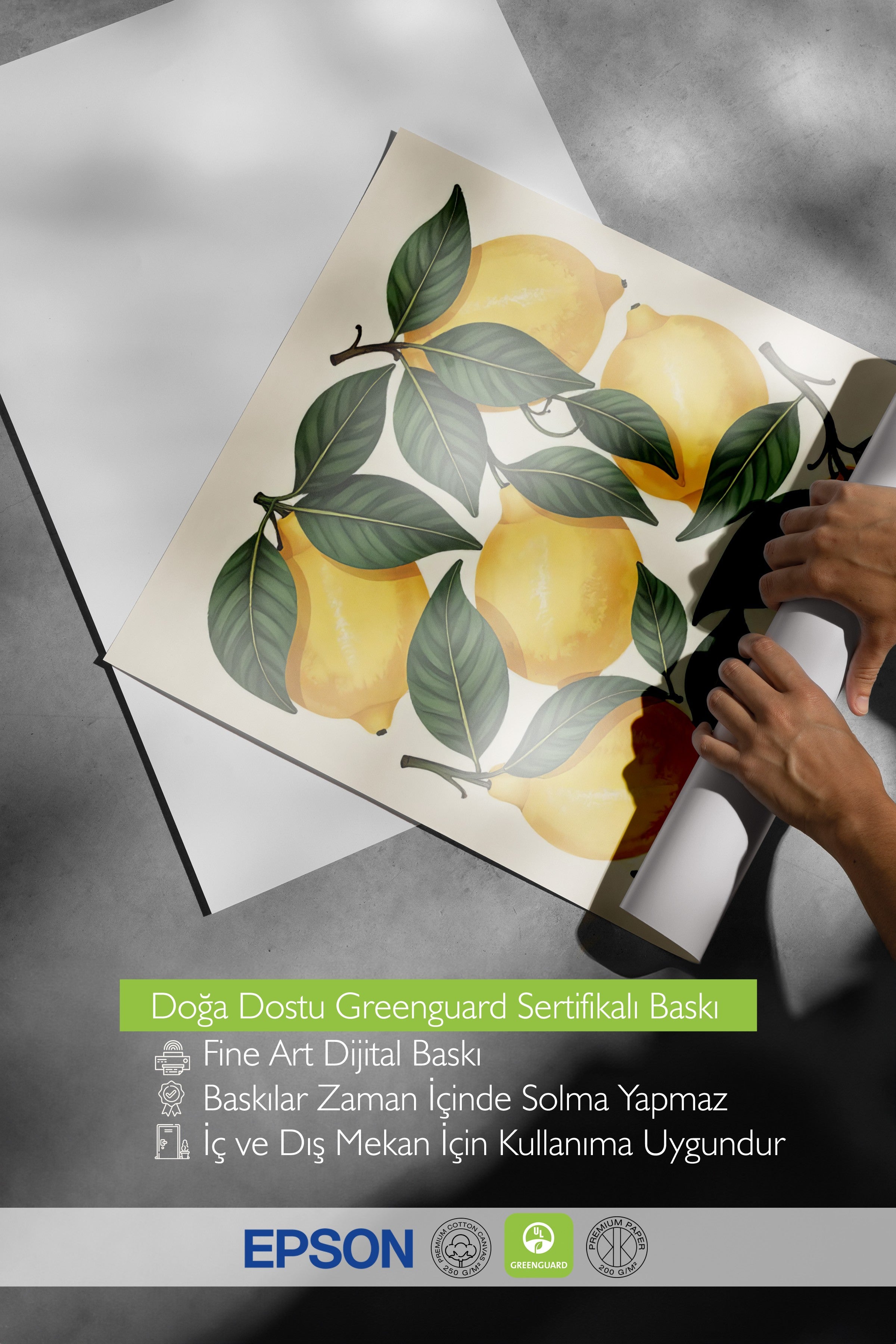 Çerçevesiz Duvar Posteri, Sarı Limonlar, İllüstrasyon, Sarı Renk Poster, 2025 Yaz Seçkisi, NO:109497