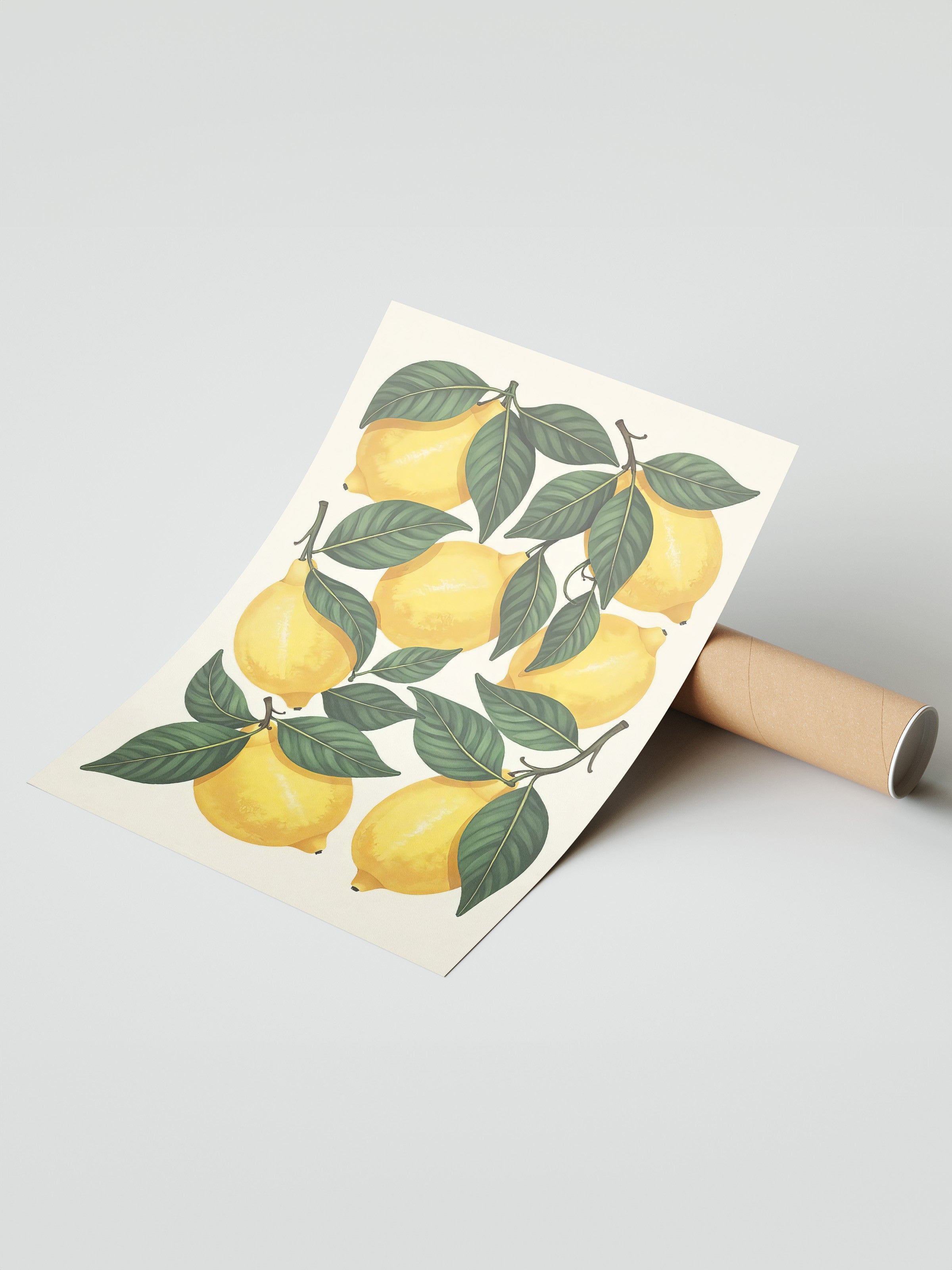 Çerçevesiz Duvar Posteri, Sarı Limonlar, İllüstrasyon, Sarı Renk Poster, 2025 Yaz Seçkisi, NO:109497