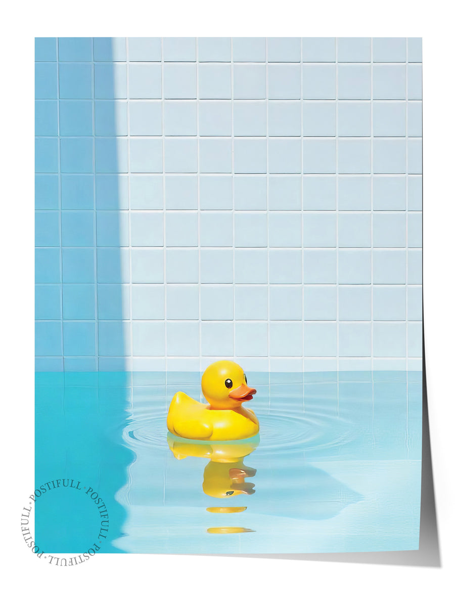 Küvette Oyuncak Ördek Poster Fotoğraf Yaz Seçkisi Çerçevesiz Poster