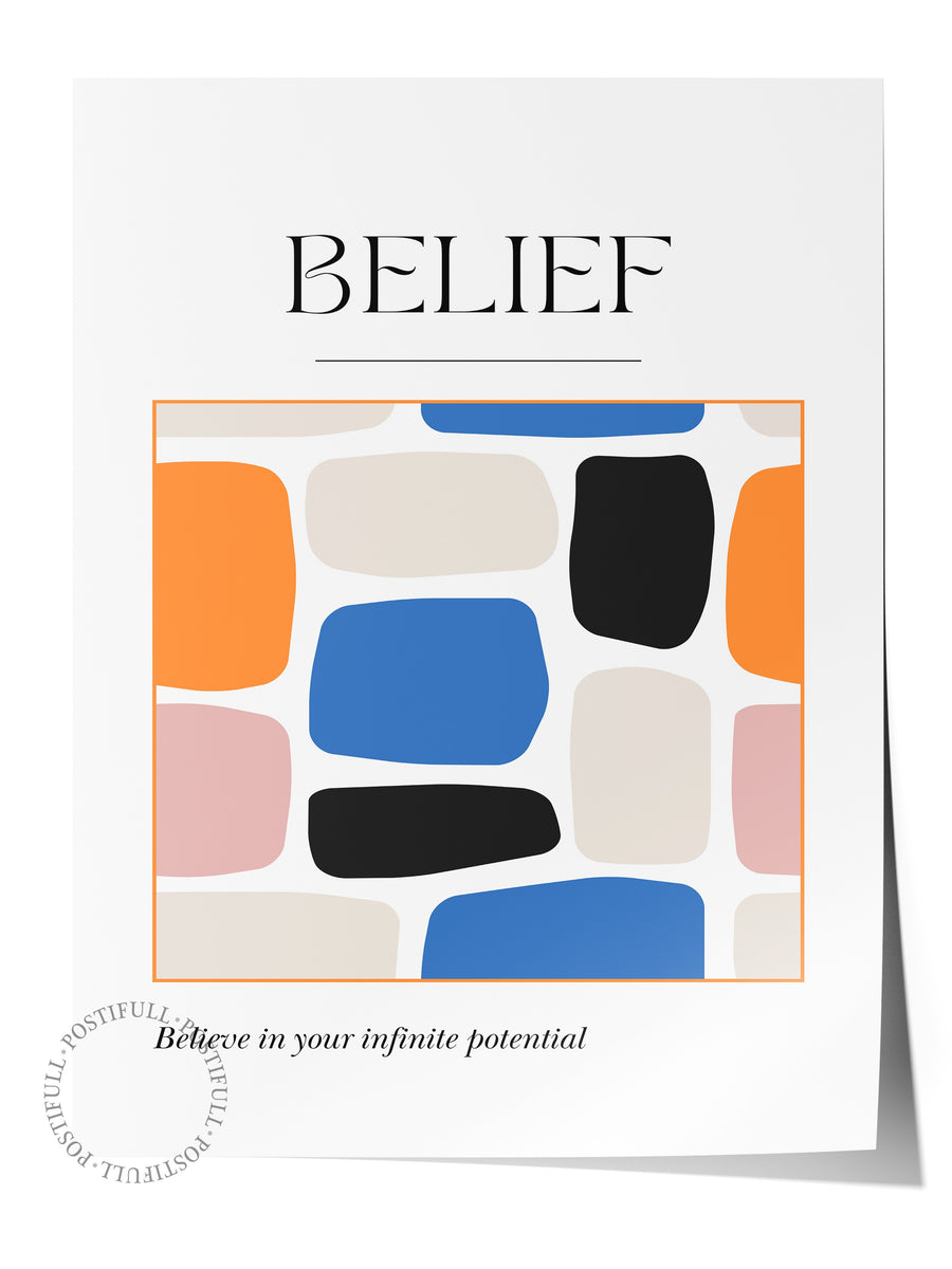Soyut Şekiller İnanç Teması Minimalist Yaz Seçkisi Çerçevesiz Poster
