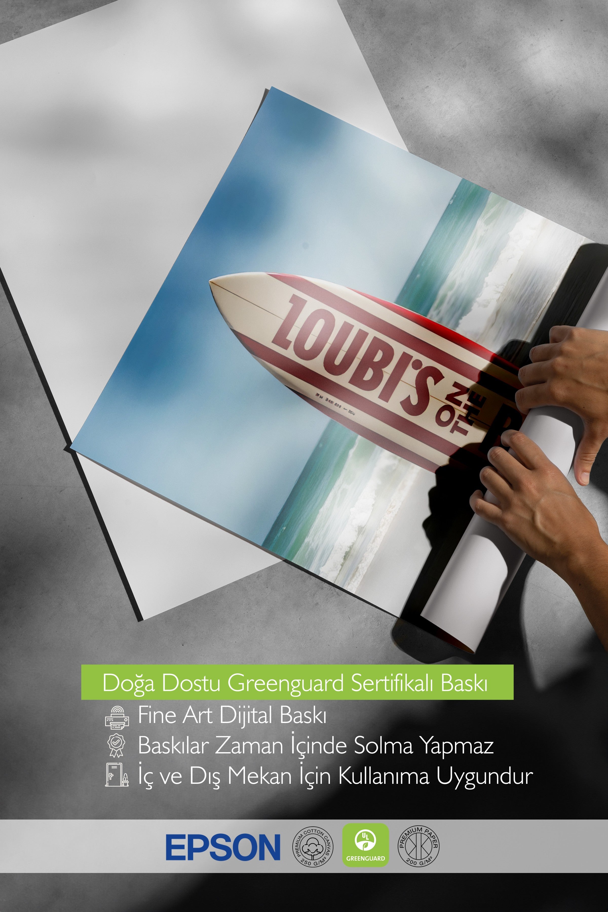 Çerçevesiz Duvar Posteri, Sörf Tahtası, Fotoğraf, Kırmızı Renk Poster, 2025 Yaz Seçkisi, NO:109514