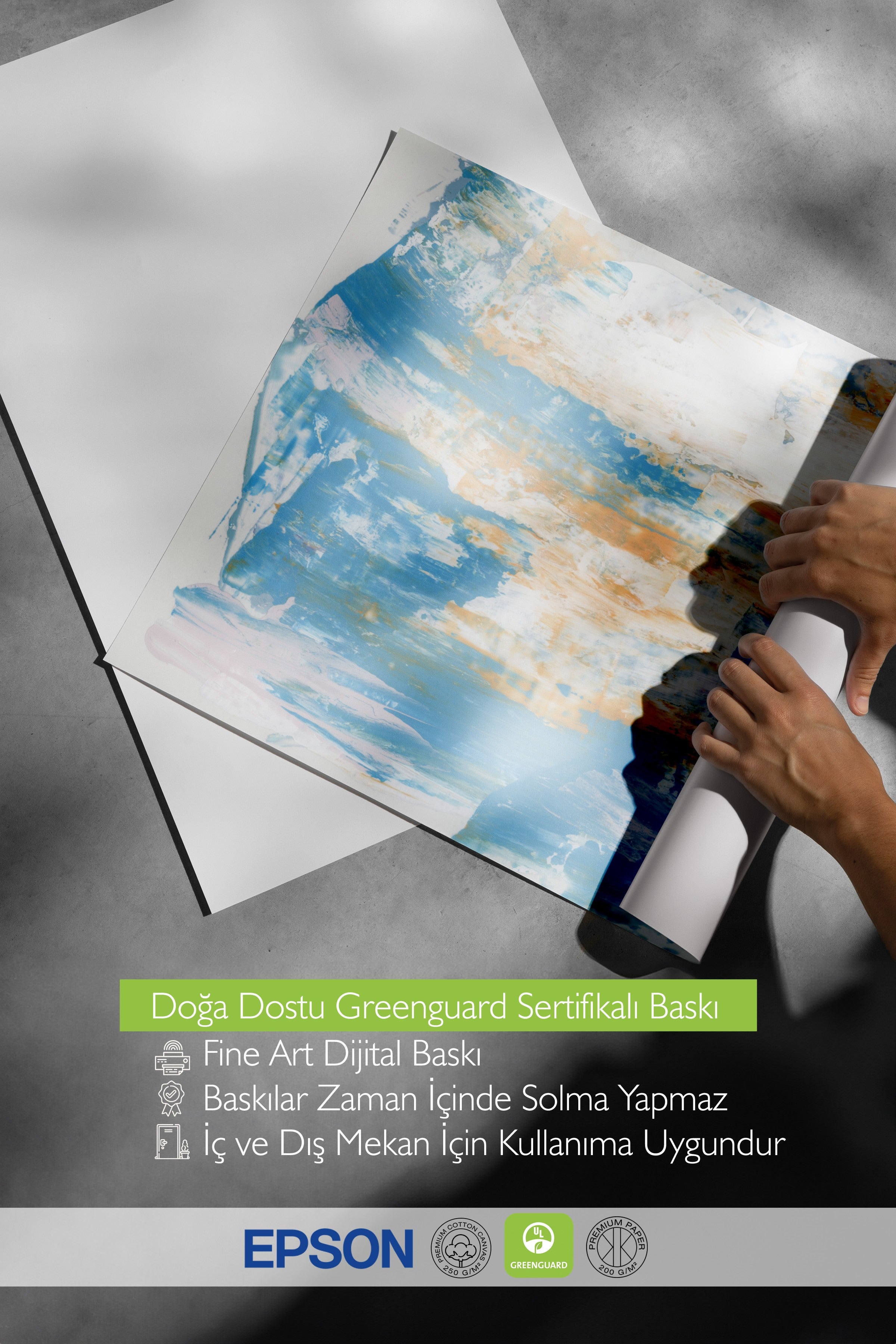 Çerçevesiz Duvar Posteri, Soyut, Renkler, Akrilik Resim, Ekspresyonist, Mavi, Toprak Tonları Renk Poster, 2025 Yaz Seçkisi, NO:109792