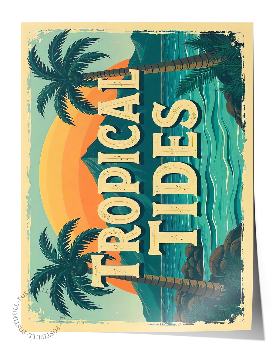 TROPICAL TIDES Poster Yaz Seçkisi Çerçevesiz Poster