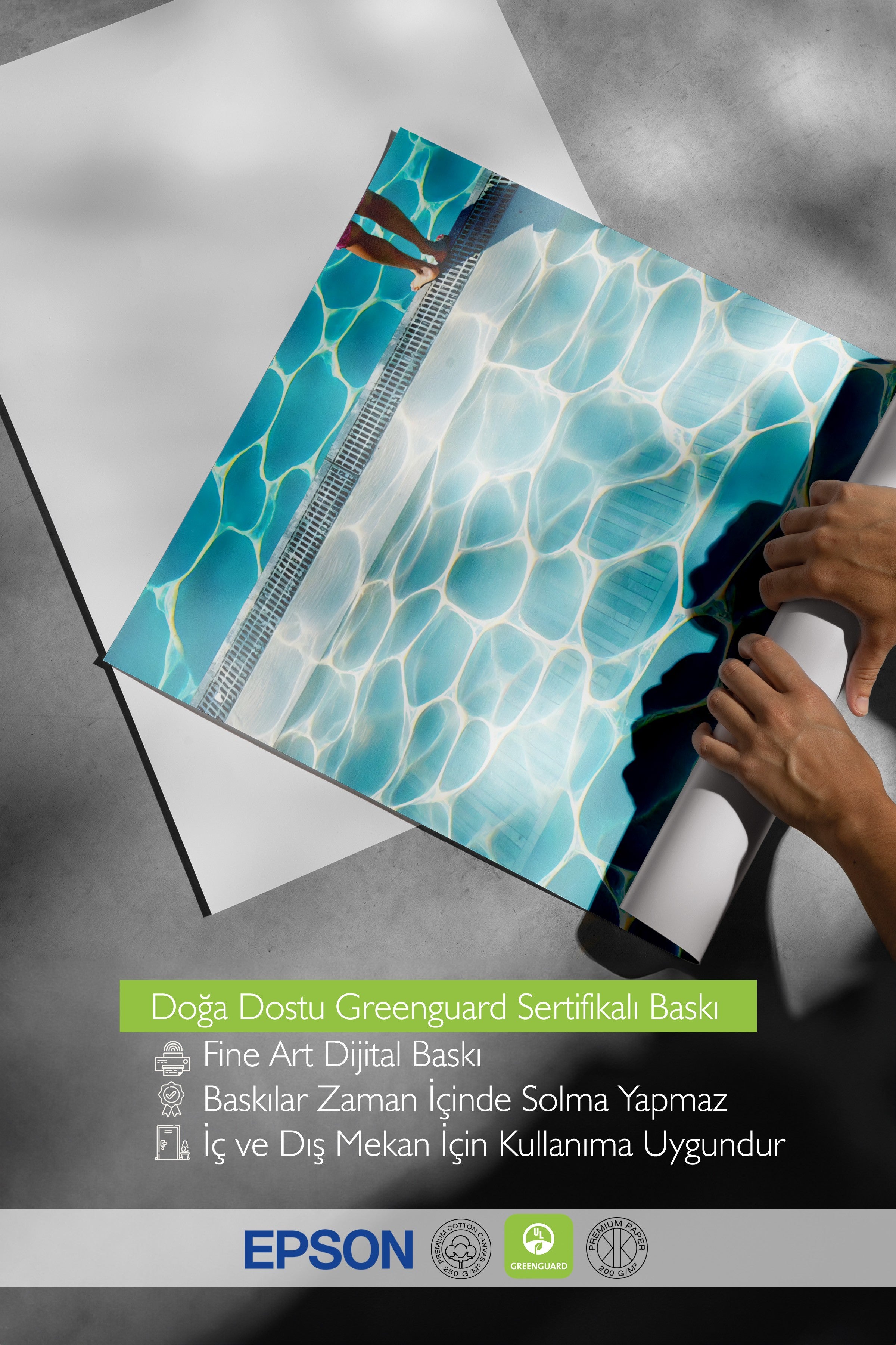Çerçevesiz Duvar Posteri, Yüzme Havuzu, Fotoğraf, Mavi Renk Poster, 2025 Yaz Seçkisi, NO:109726