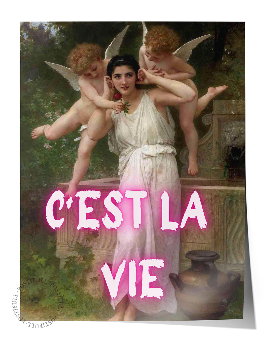 C'EST LA VIE Alternatif Sanat Çerçevesiz Poster
