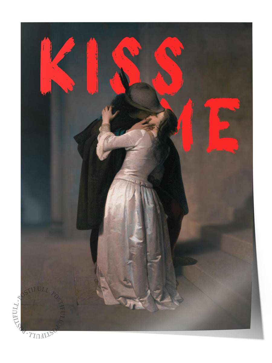 KISS ME Alternatif Sanat Çerçevesiz Poster