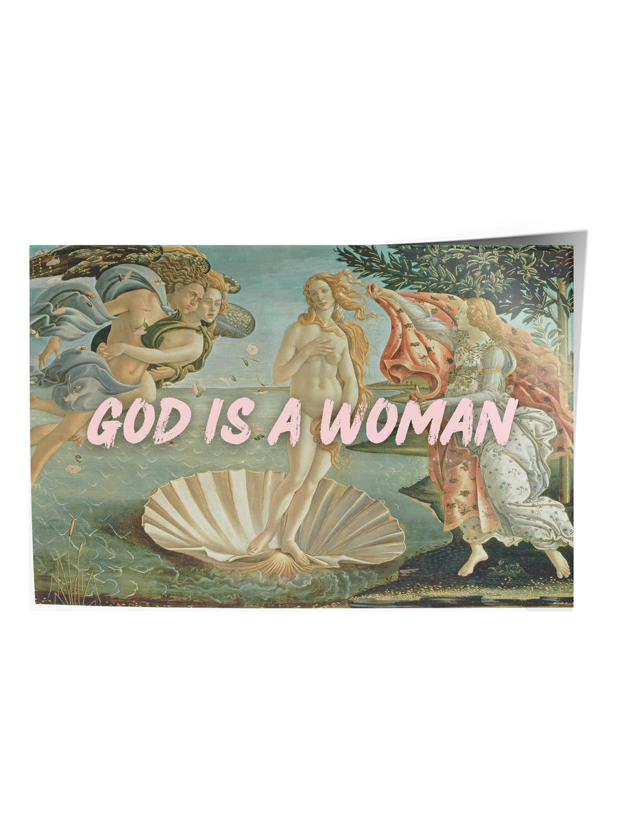 Farklı Tonlarda GOD IS A WOMAN Alternatif Sanat Çerçevesiz Poster