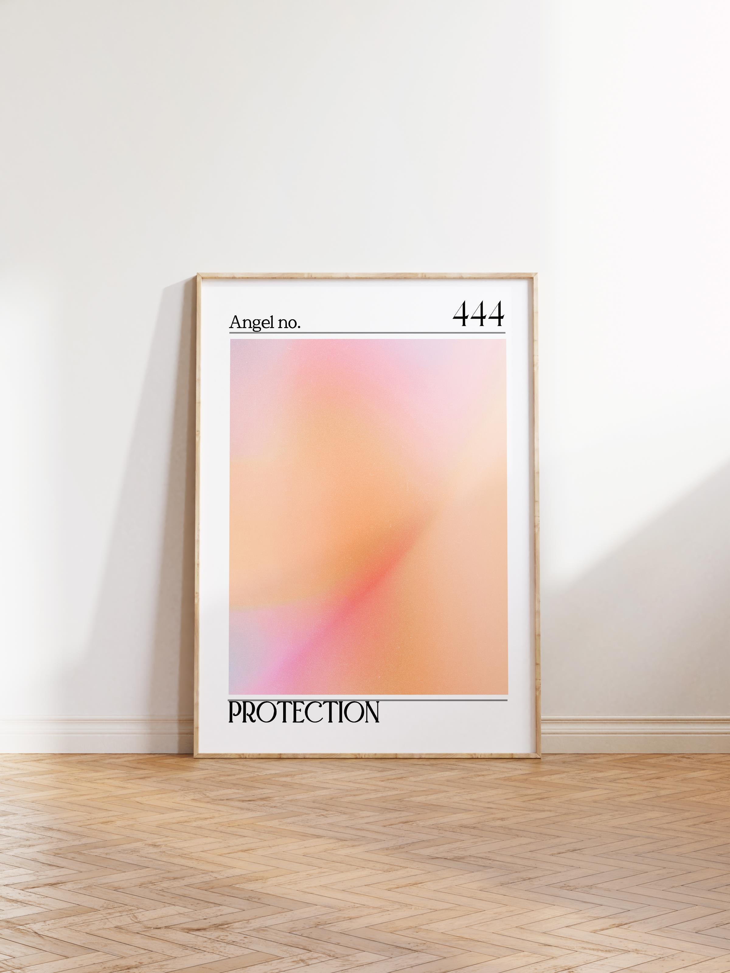 Çerçevesiz Poster, Aura Serisi NO:107 - Gratitude Pembe, Melek Numaraları, Renkli Poster