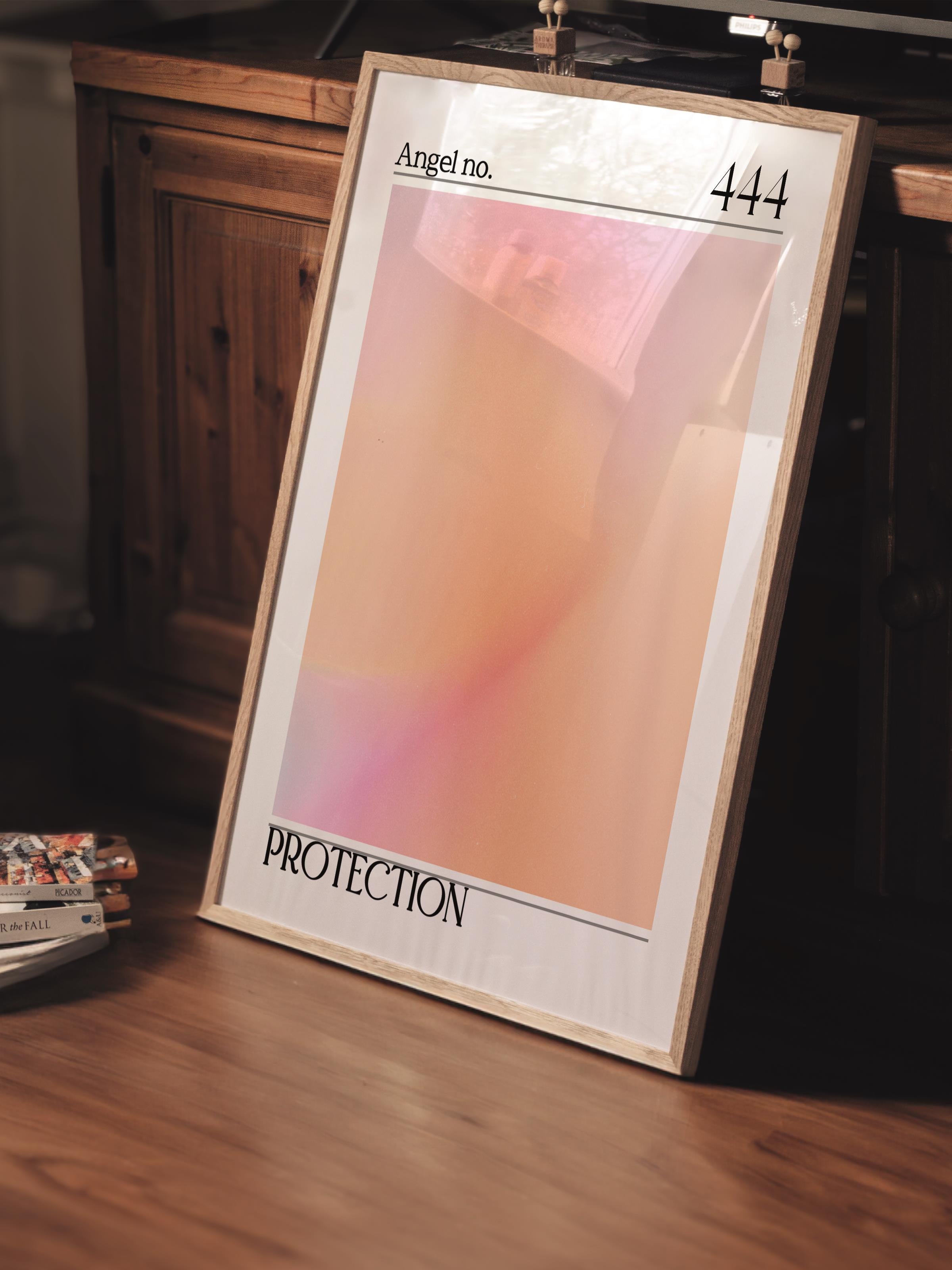 Çerçevesiz Poster, Aura Serisi NO:107 - Gratitude Pembe, Melek Numaraları, Renkli Poster