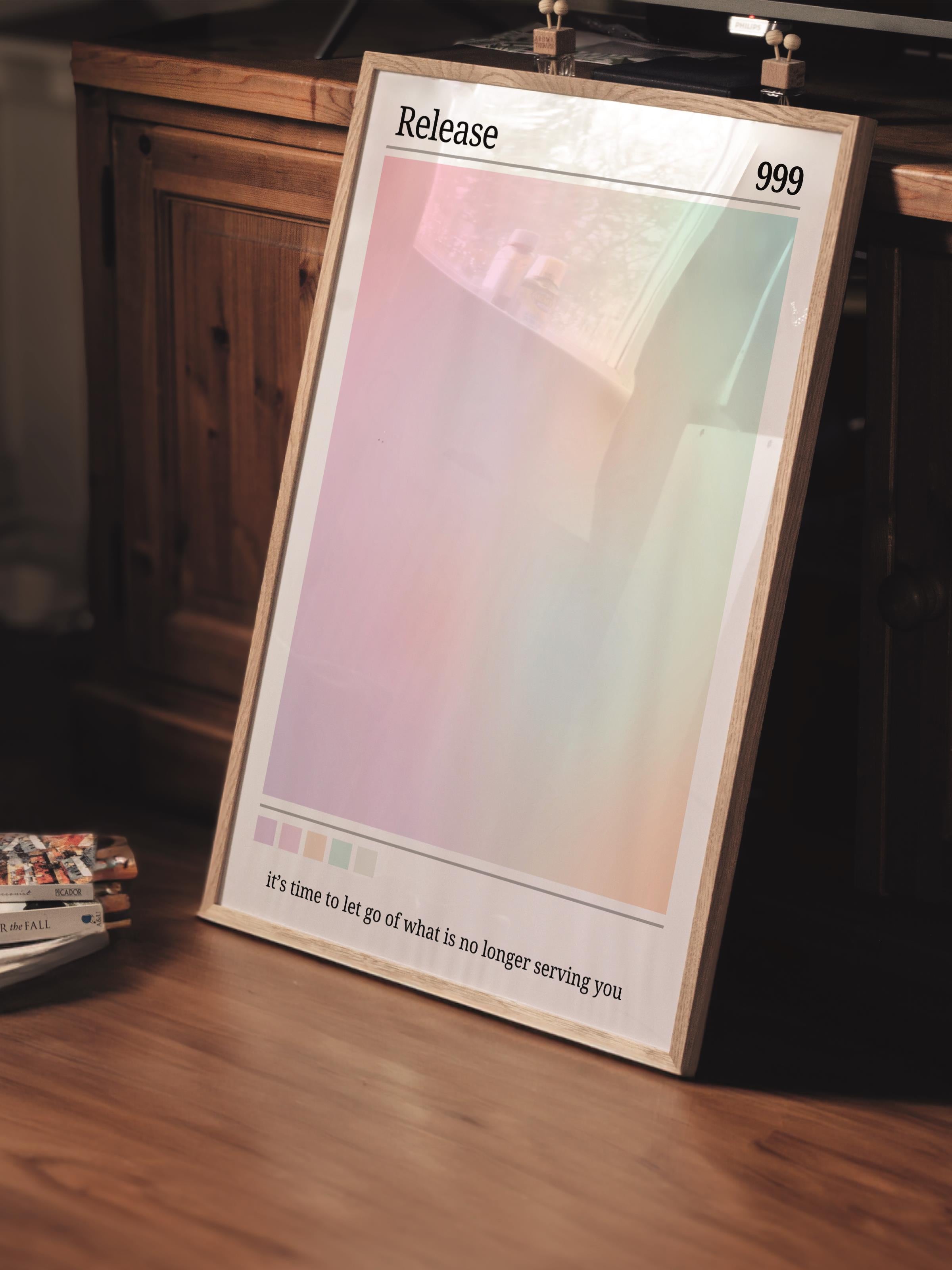 Çerçevesiz Poster, Aura Serisi NO:123 - 999 - Karışık, Melek Numaraları, Renkli Poster