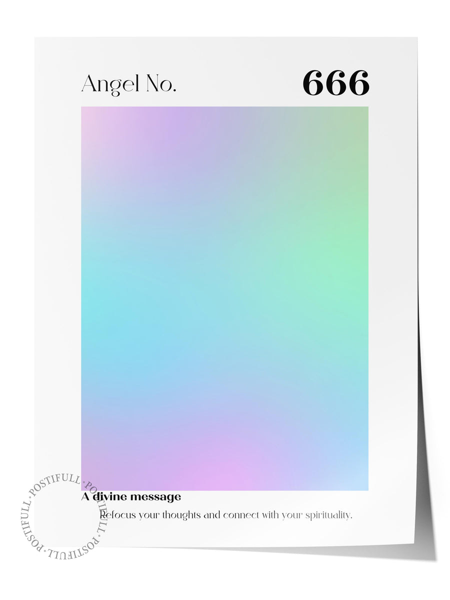 Melek Sayısı 666 Gradyanı Aura Çerçevesiz Poster