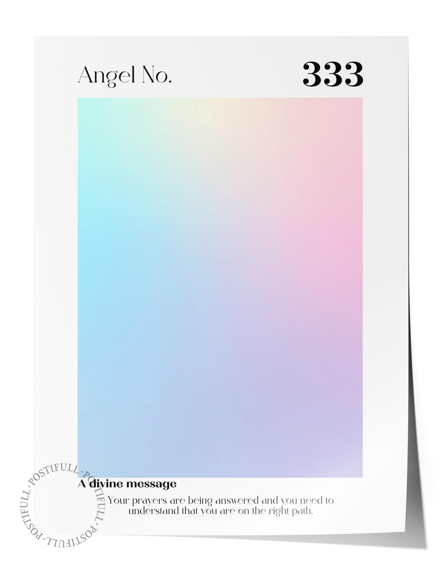 Melek Sayısı 333 Gökkuşağı Geçişi Aura Çerçevesiz Poster