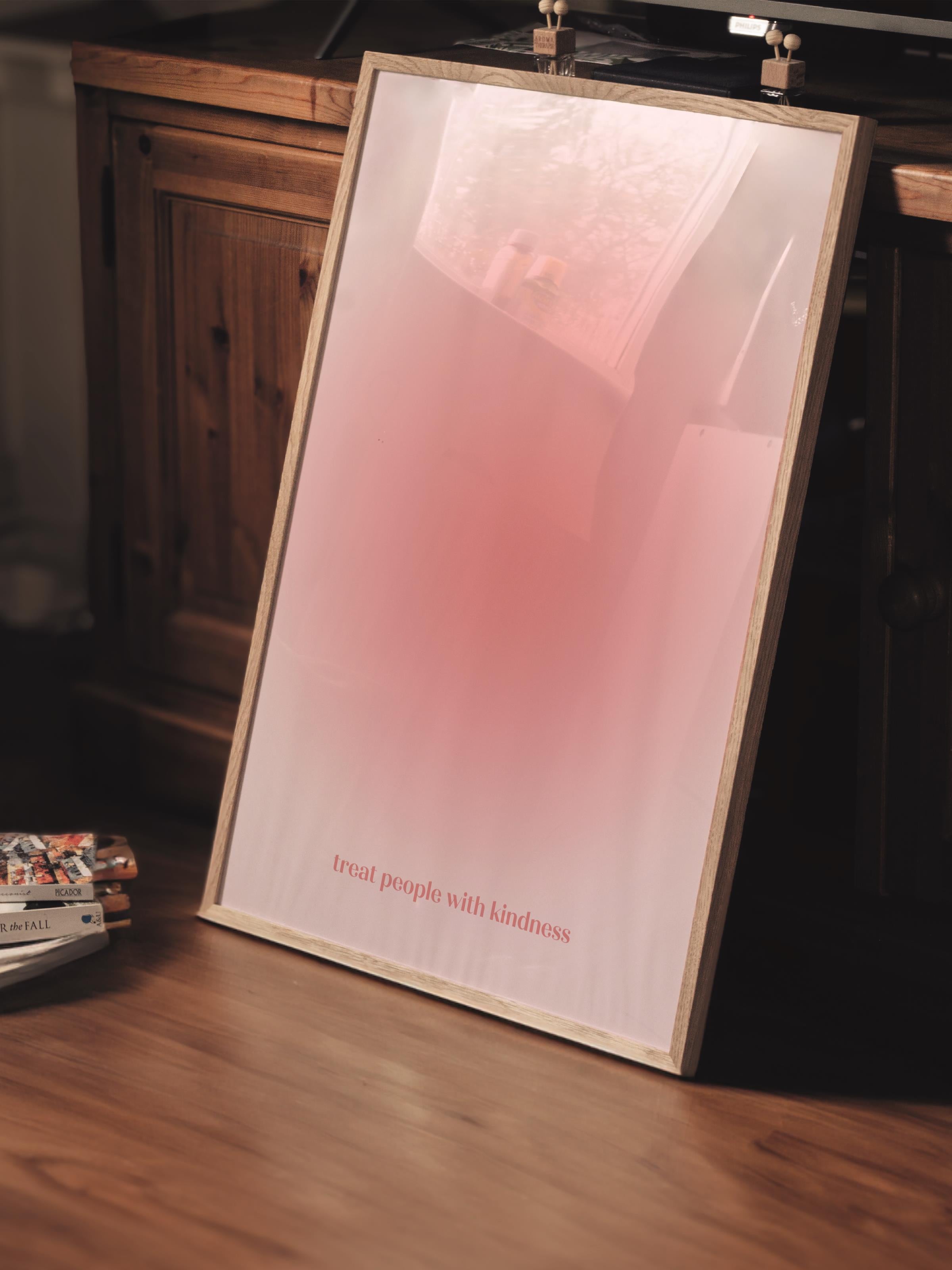Çerçevesiz Poster, Aura Serisi NO:13 - Pembe Aura, Melek Numaraları, Renkli Poster, Sanat Kağıdı
