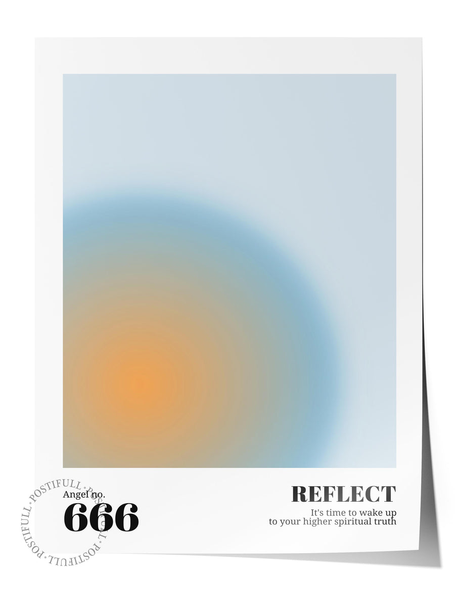 Farklı Tonlarda Angel no. 666 Aura Çerçevesiz Poster
