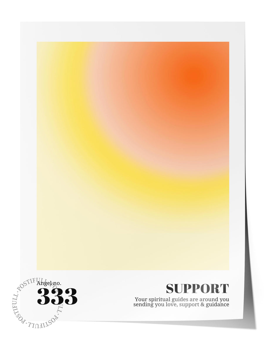 Melek Numarası 333 Destek Gradyanı Aura Çerçevesiz Poster