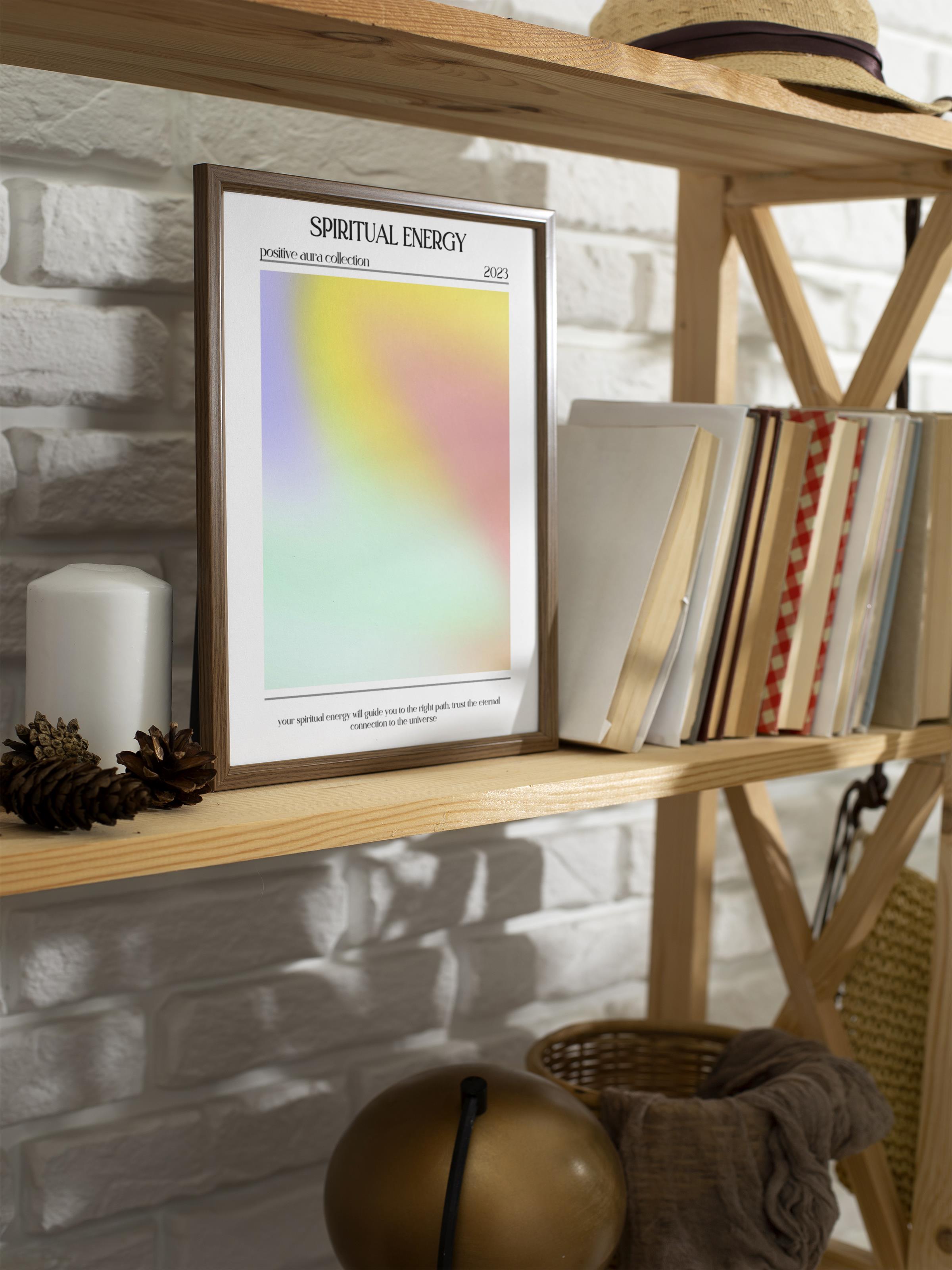 Çerçevesiz Poster, Aura Serisi NO:143 - Spritual Energy, Melek Numaraları, Renkli Poster