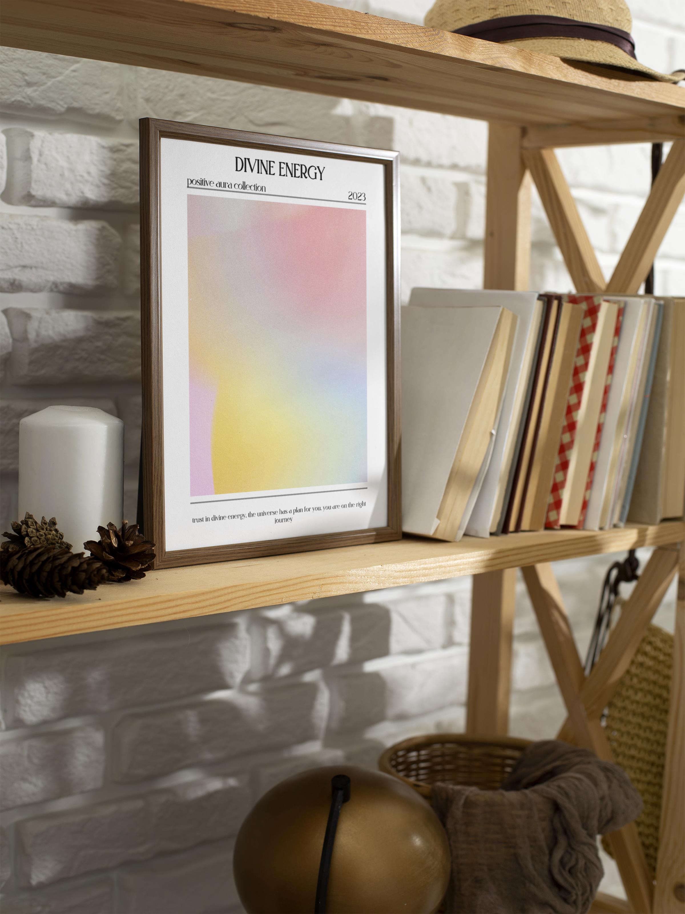 Çerçevesiz Poster, Aura Serisi NO:144 - Divine Energy, Melek Numaraları, Renkli Poster