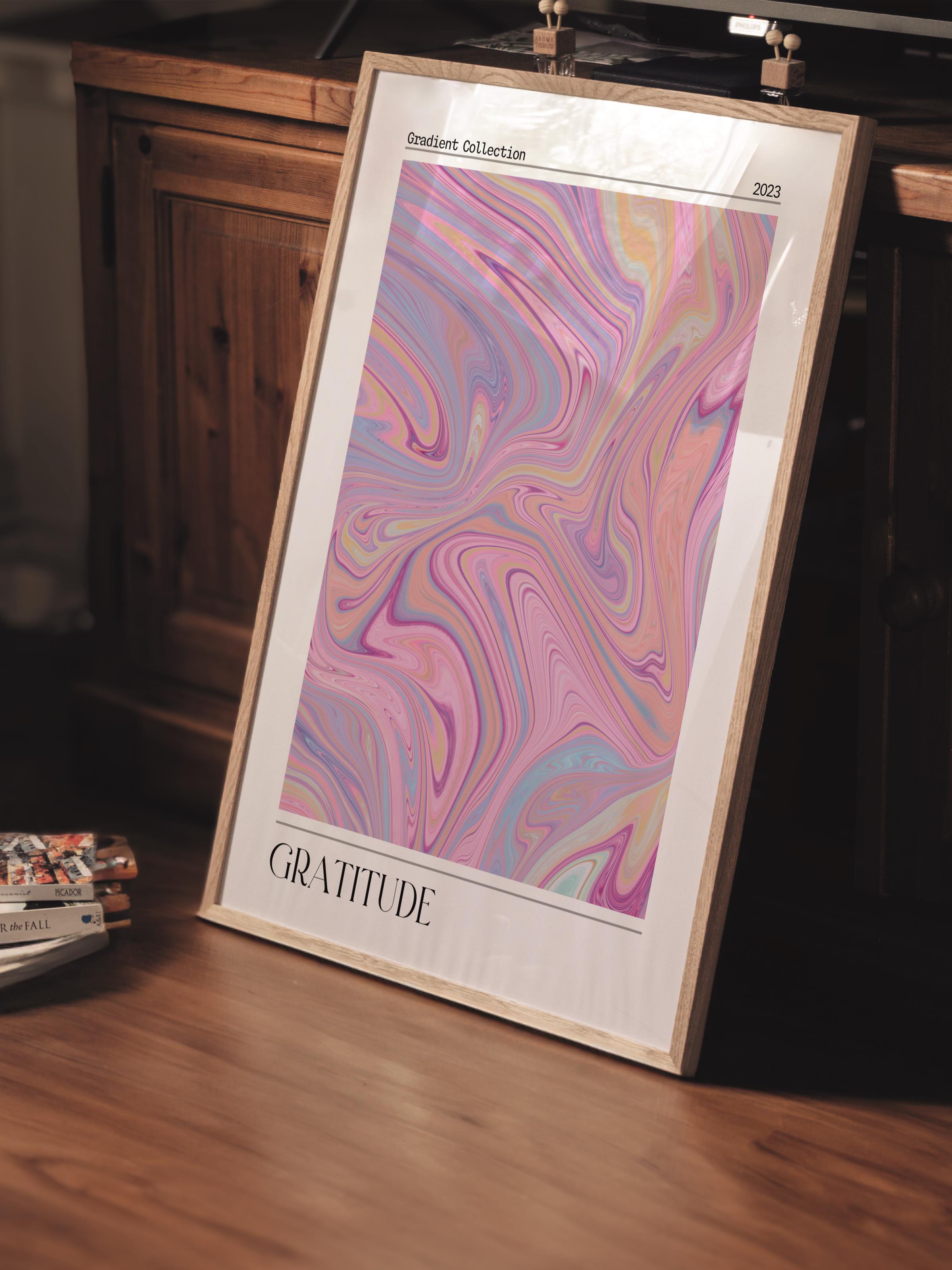 Çerçevesiz Poster, Aura Serisi NO:149 - Gratitude, Melek Numaraları, Renkli Poster