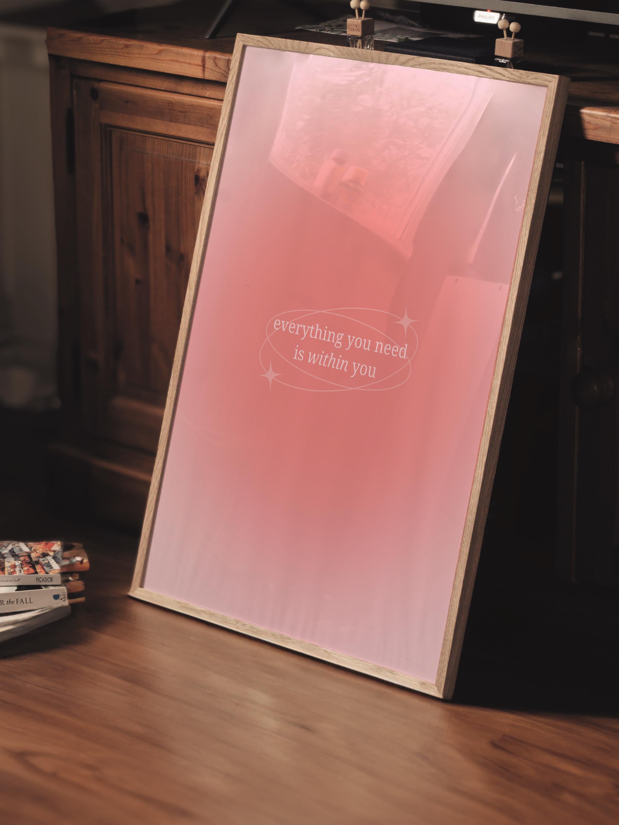 Çerçevesiz Poster, Aura Serisi NO:170 - Everything You Need is Within, Melek Numaraları