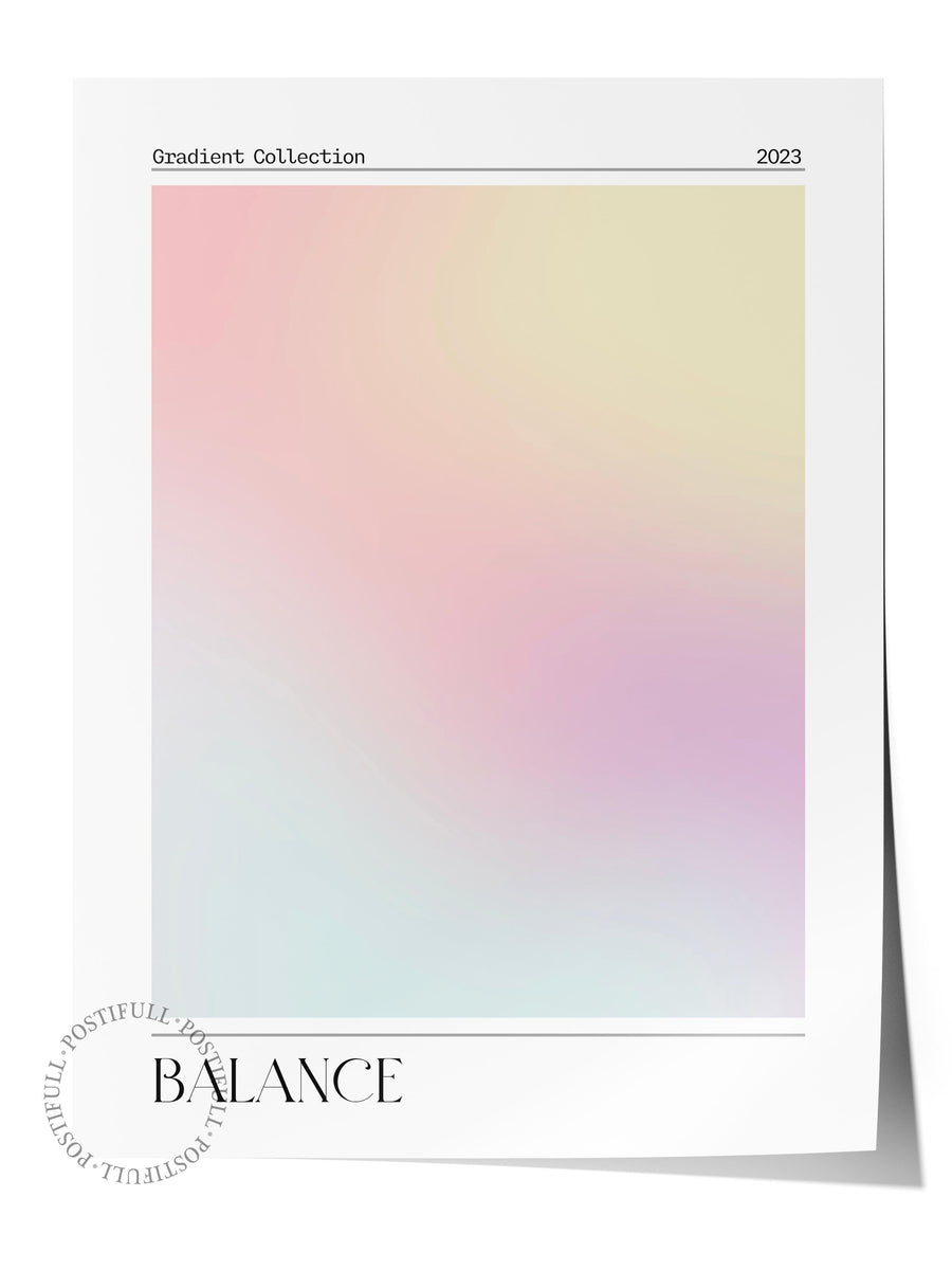 Farklı Tonlarda BALANCE Aura Çerçevesiz Poster