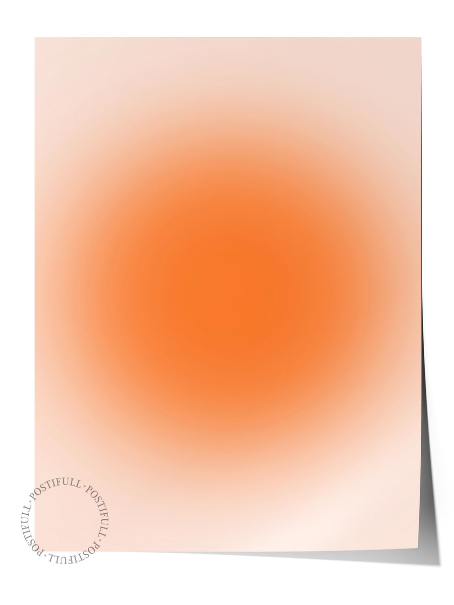 Çerçevesiz Poster, Aura Serisi NO:181 - Turuncu Aura, Melek Numaraları, Renkli Poster