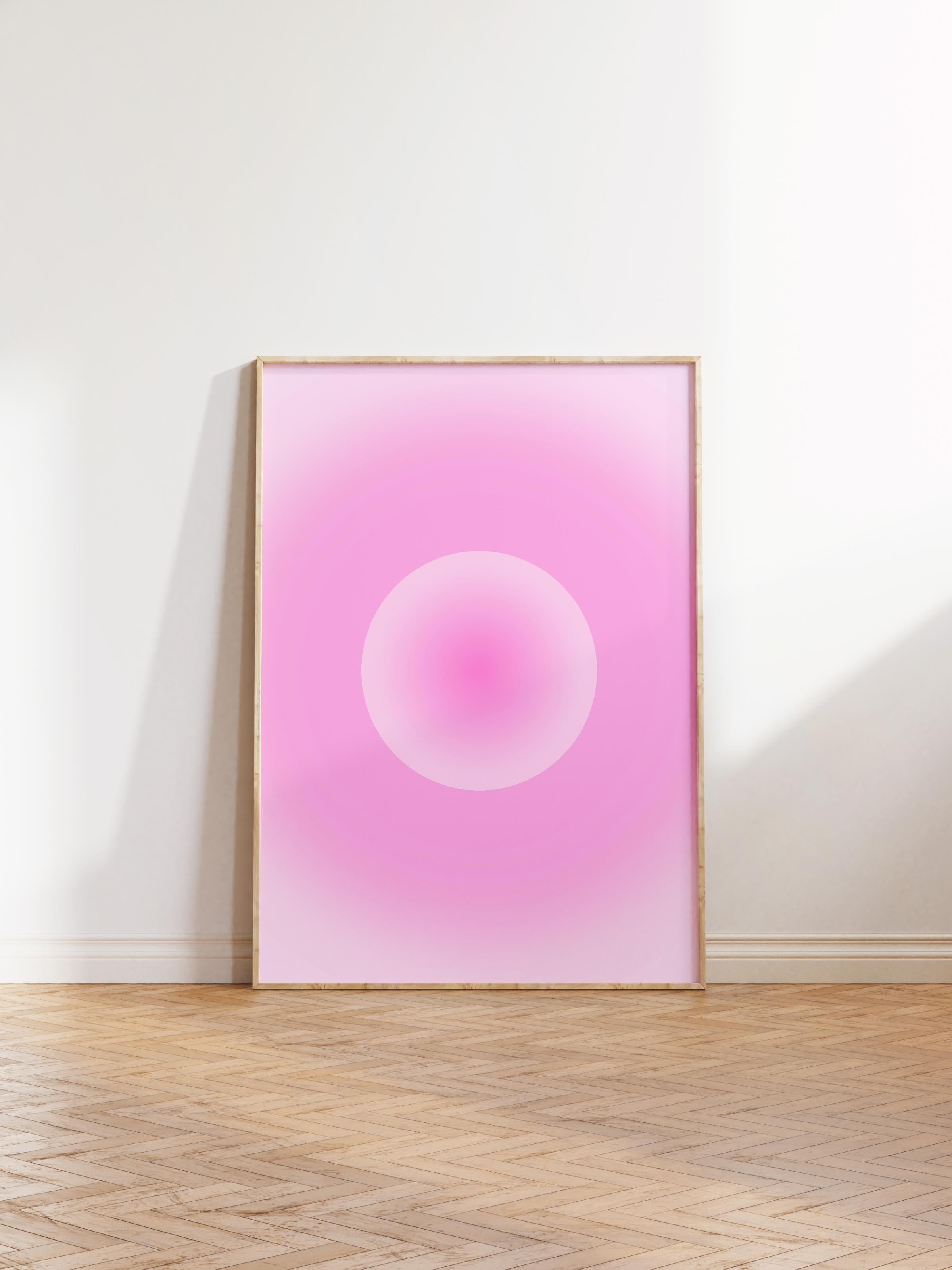 Çerçevesiz Poster, Aura Serisi NO:183 - Açık Pembe Aura, Melek Numaraları, Renkli Poster