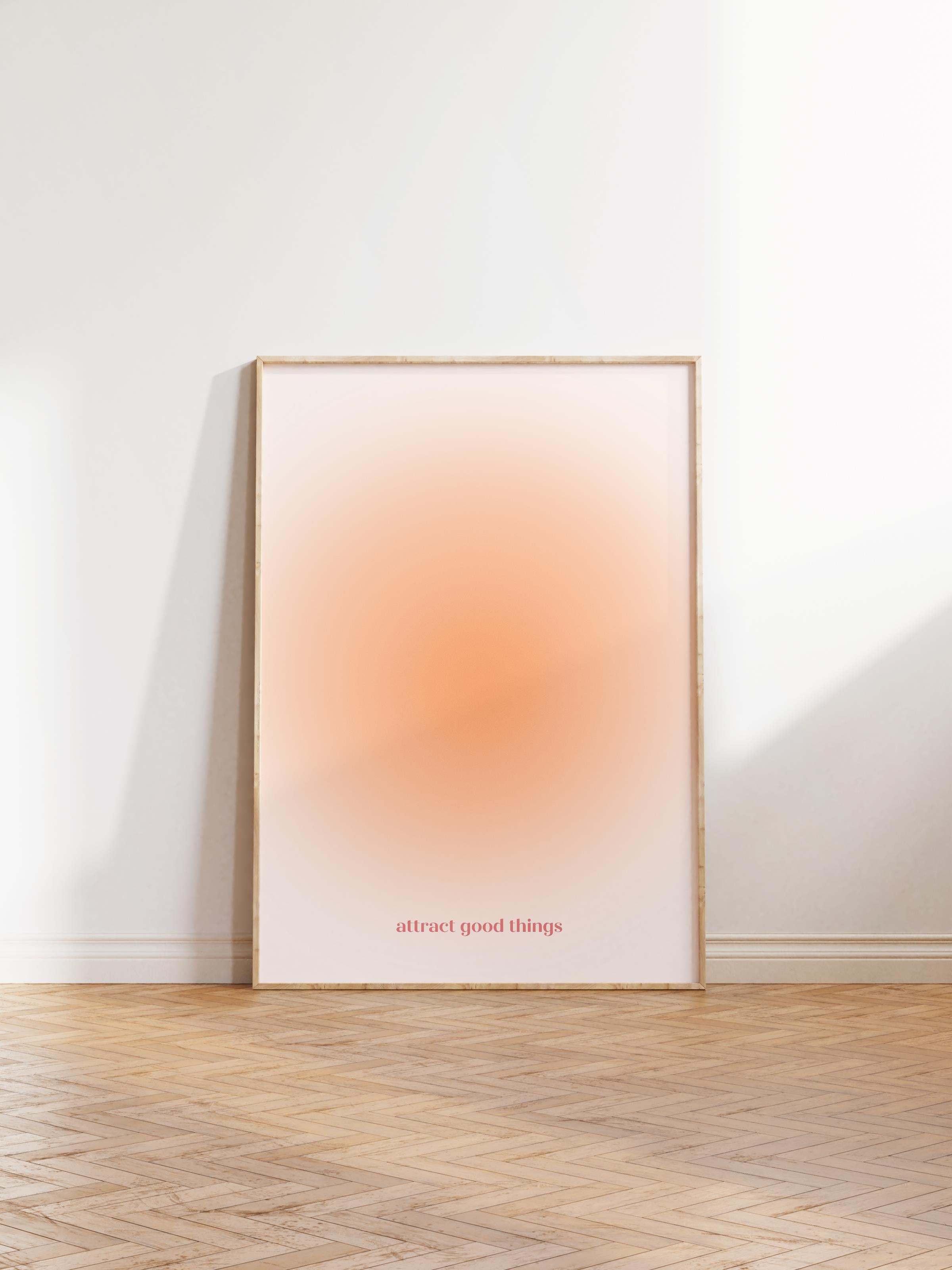 Çerçevesiz Poster, Aura Serisi NO:187 - Turuncu Aura, Melek Numaraları, Renkli Poster