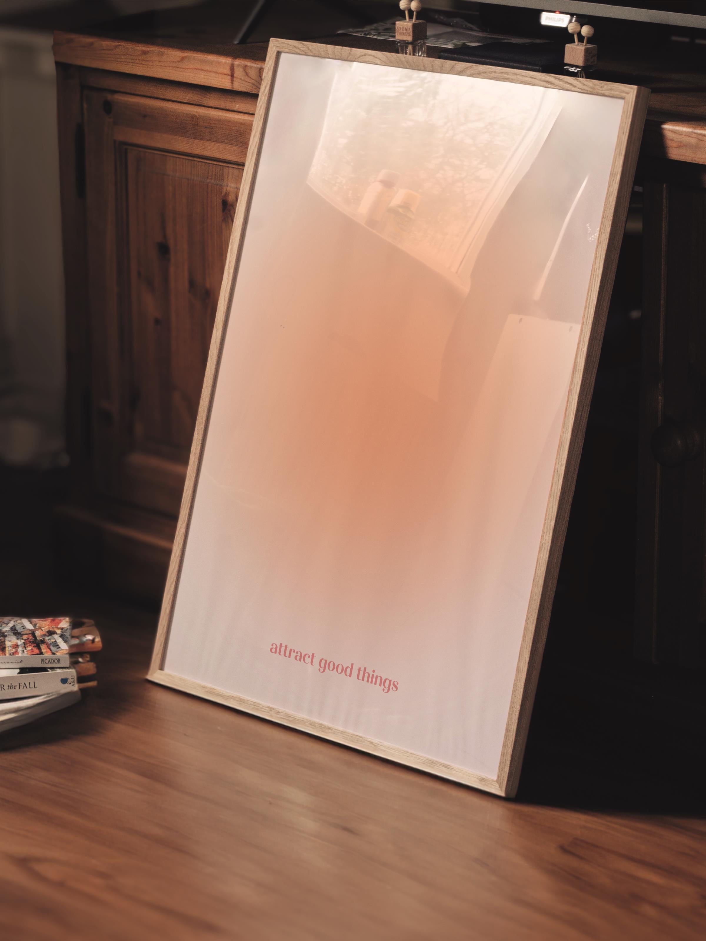 Çerçevesiz Poster, Aura Serisi NO:187 - Turuncu Aura, Melek Numaraları, Renkli Poster