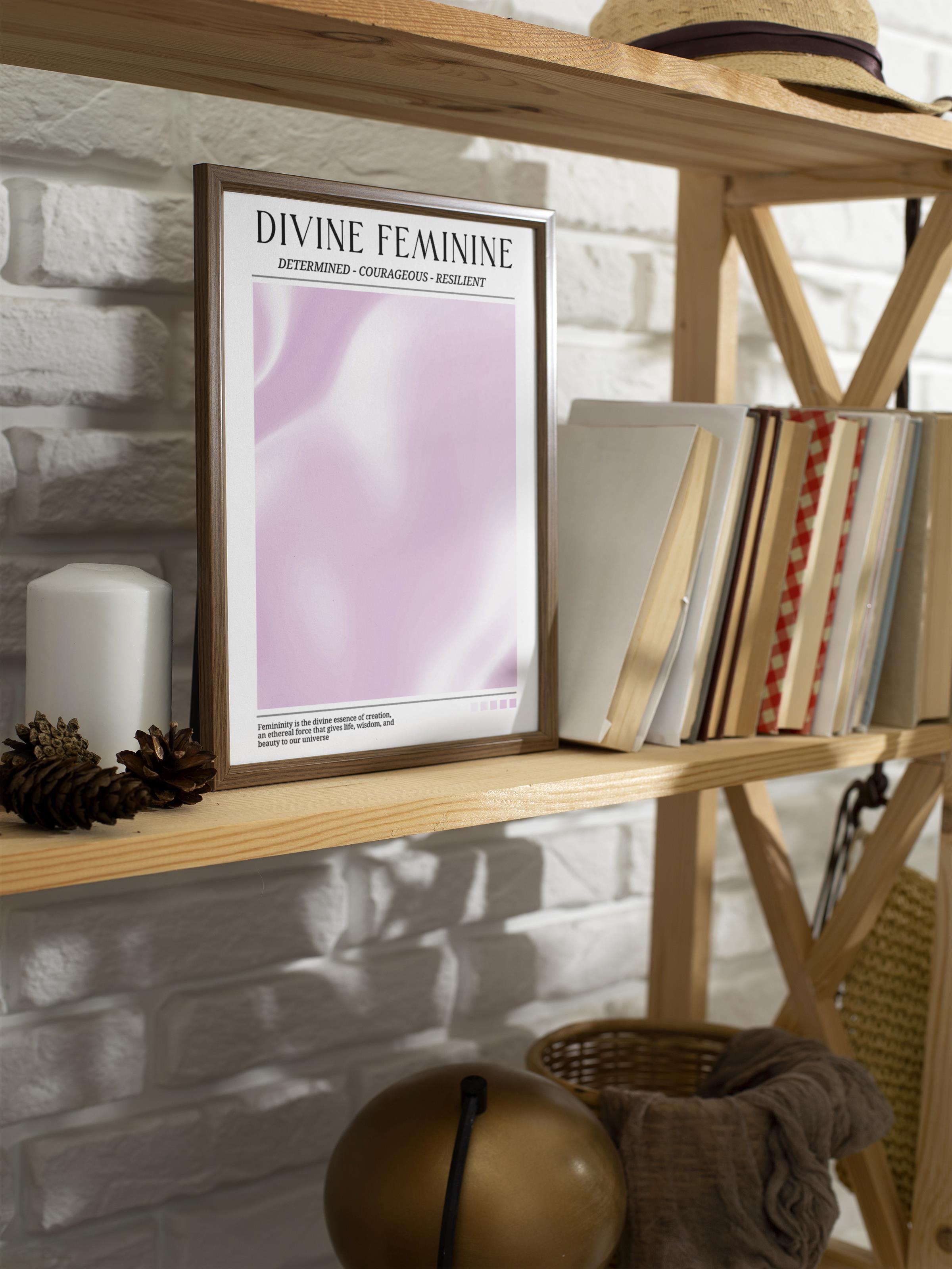 Çerçevesiz Poster, Aura Serisi NO:206 - Divine Feminine PEmbe, Melek Numaraları, Renkli Poster