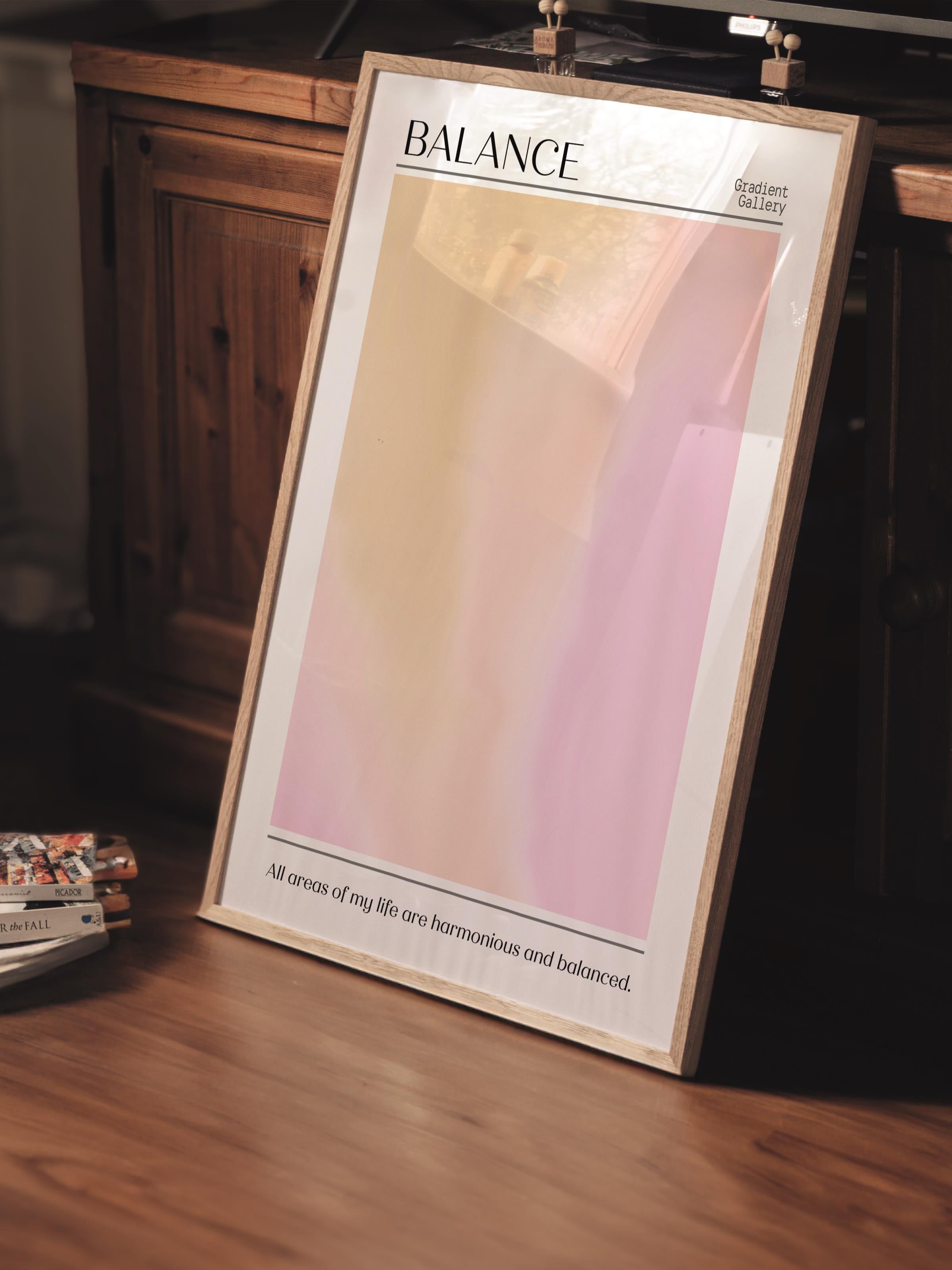 Çerçevesiz Poster, Aura Serisi NO:208 - Balance, Melek Numaraları, Renkli Poster